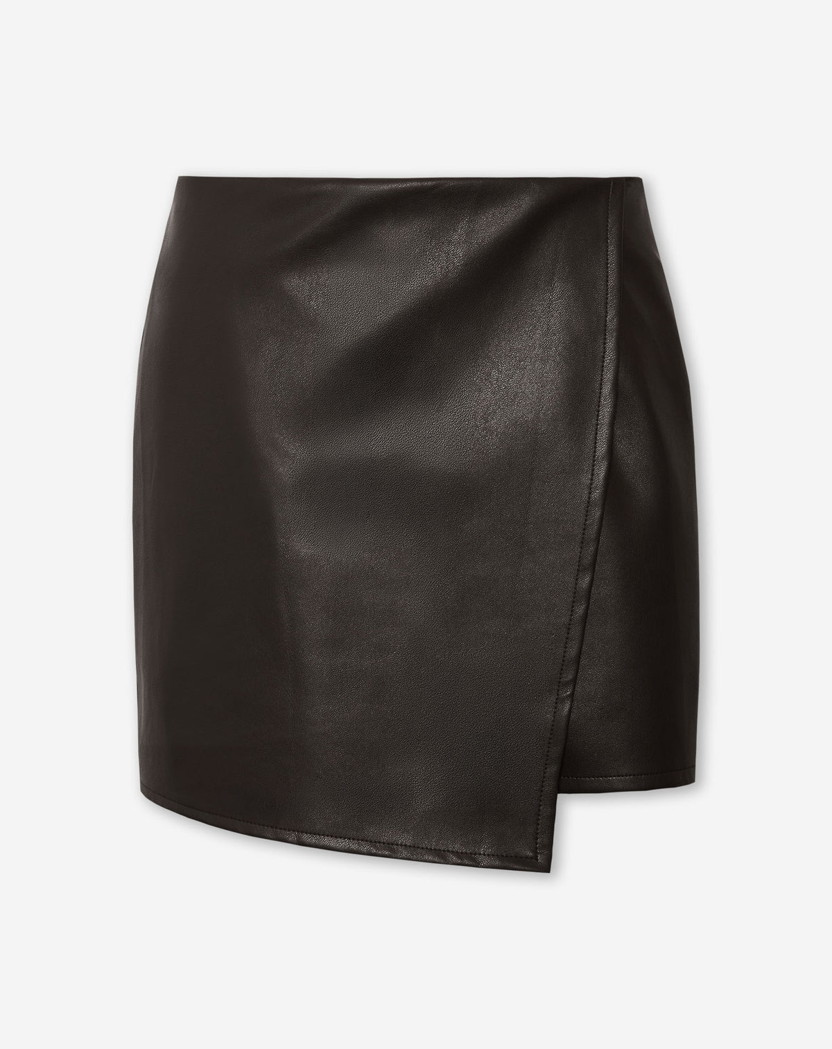 REMI FAUX LEATHER SKIRT BROWN