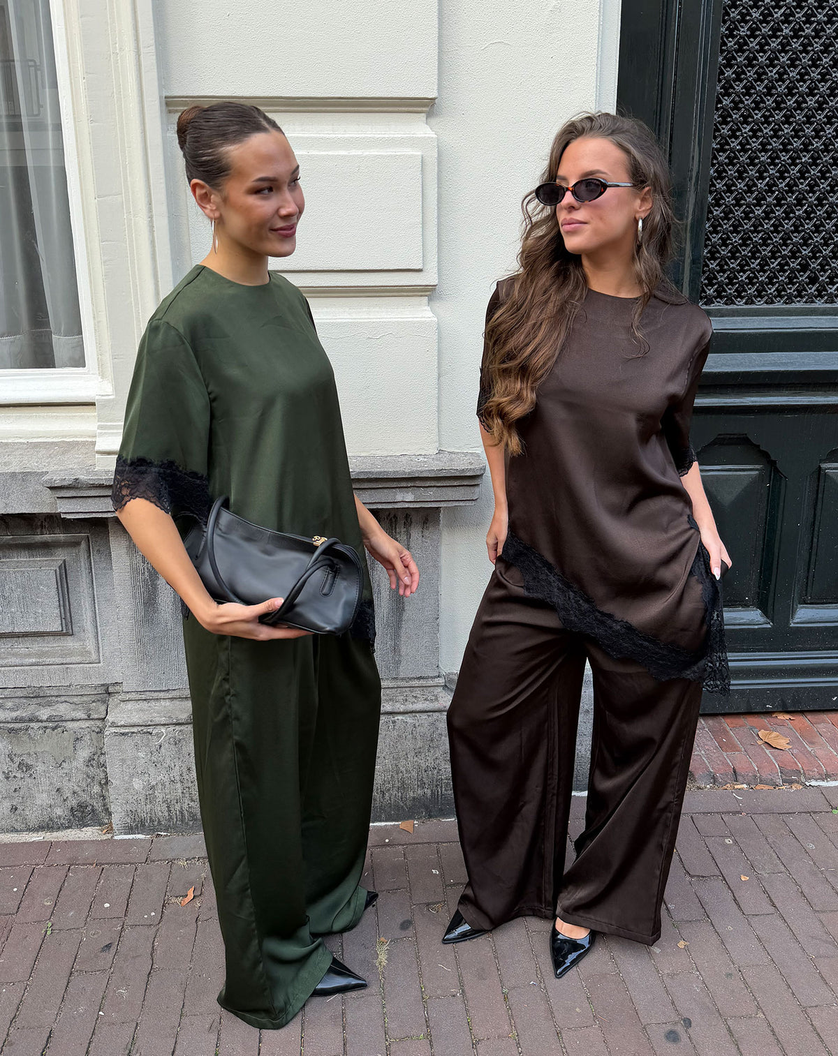 CARRIE SATIN PANTS BROWN