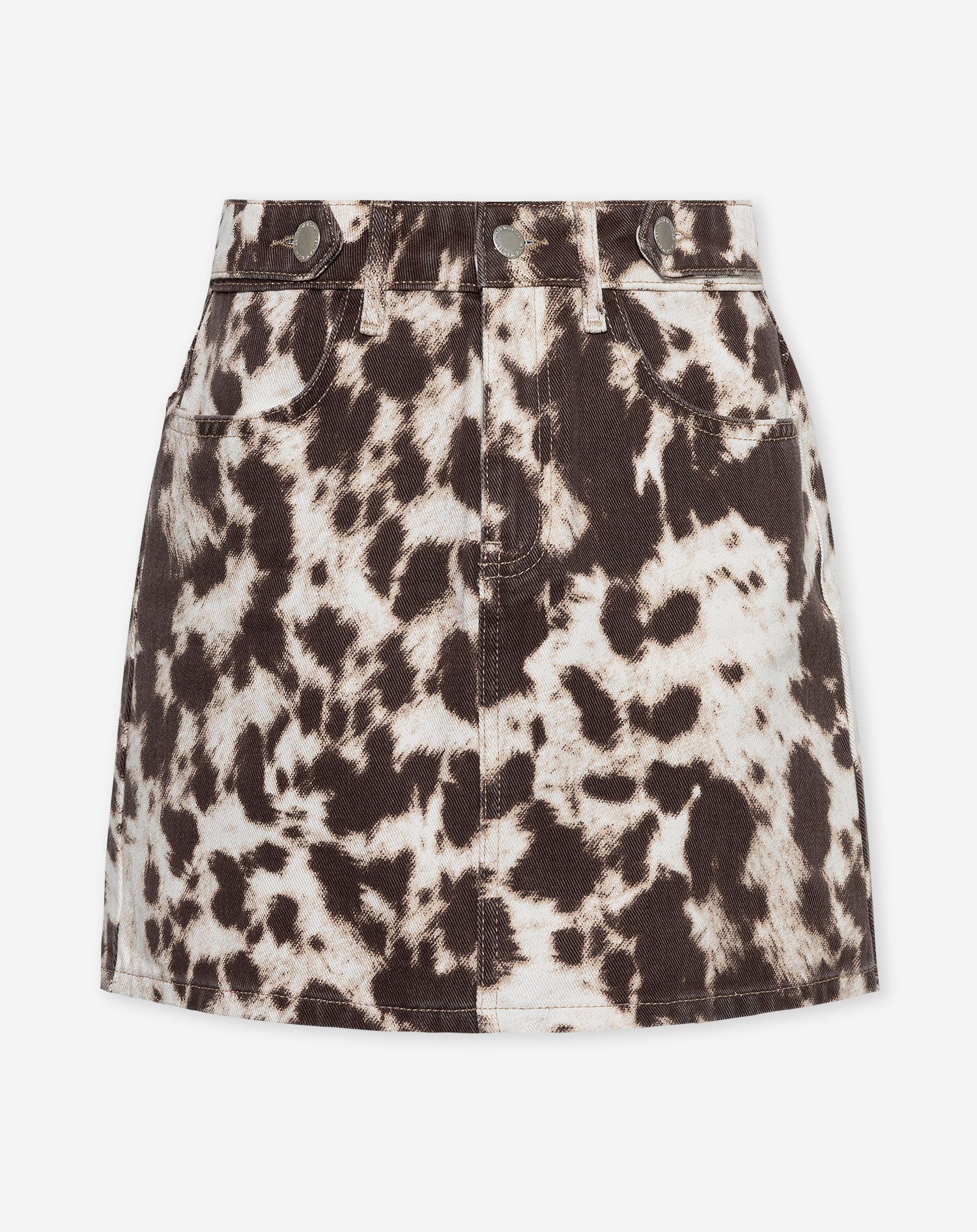 COW DENIM SKIRT BRUIN