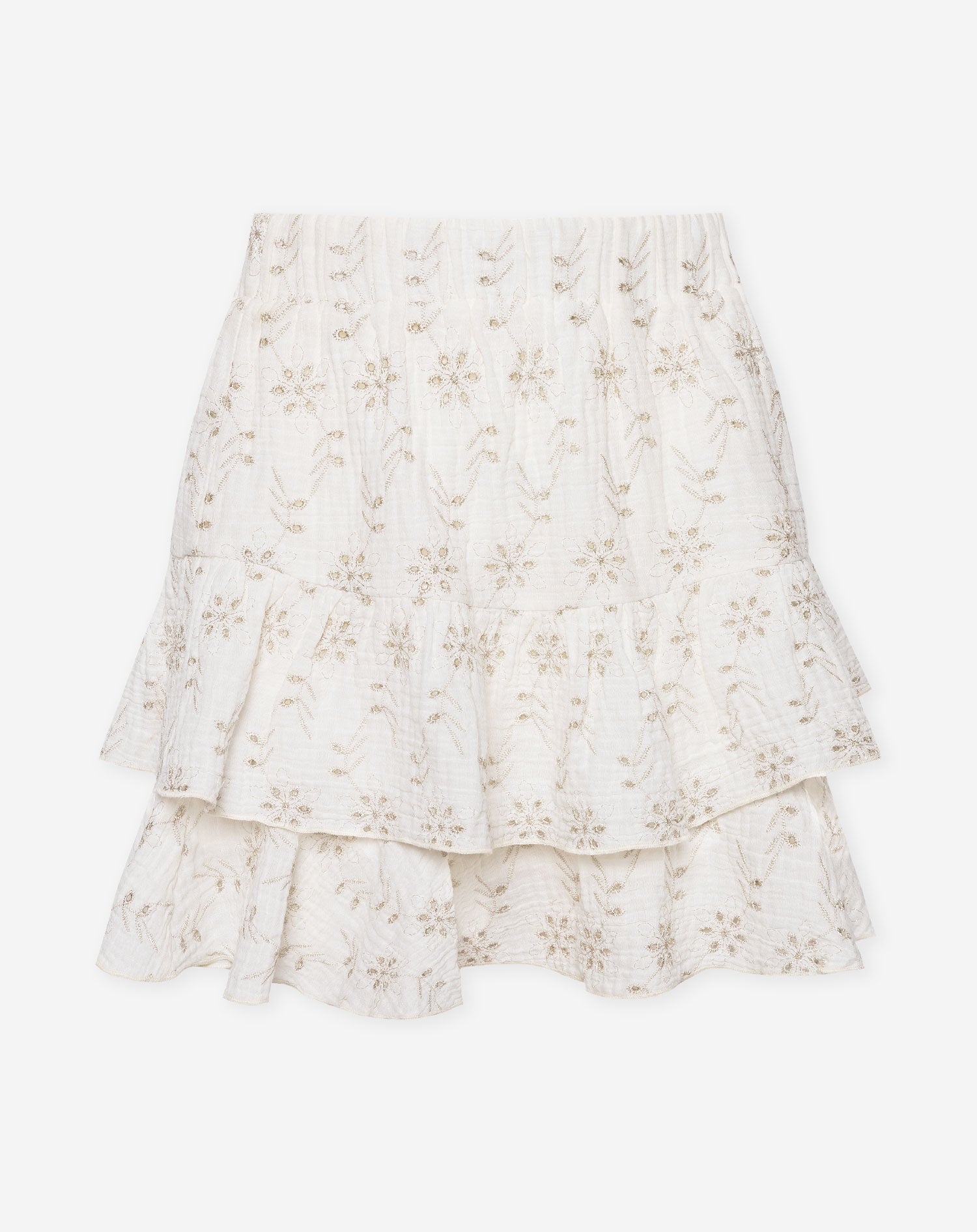 BILLIE JACQUARD LUREX SKIRT CRÈME