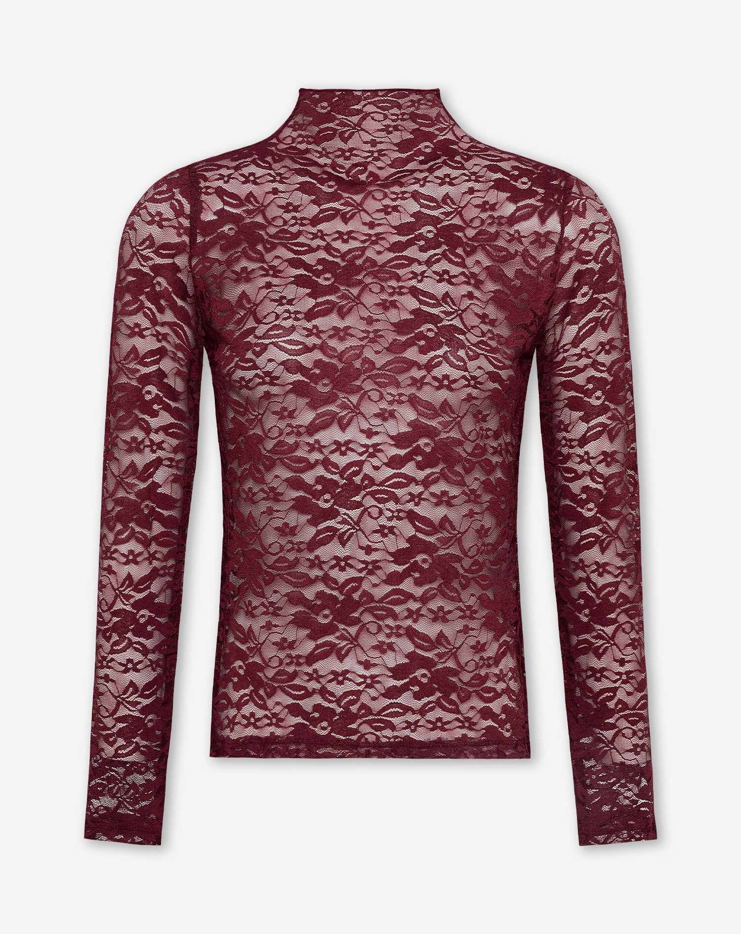 MADDIE LACE TOP BURGUNDY