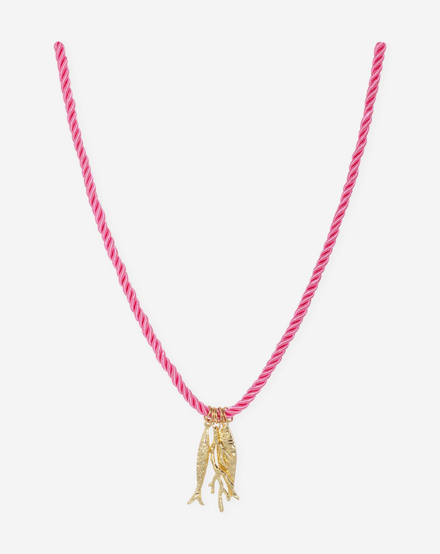 FISH CORD NECKLACE ROZE