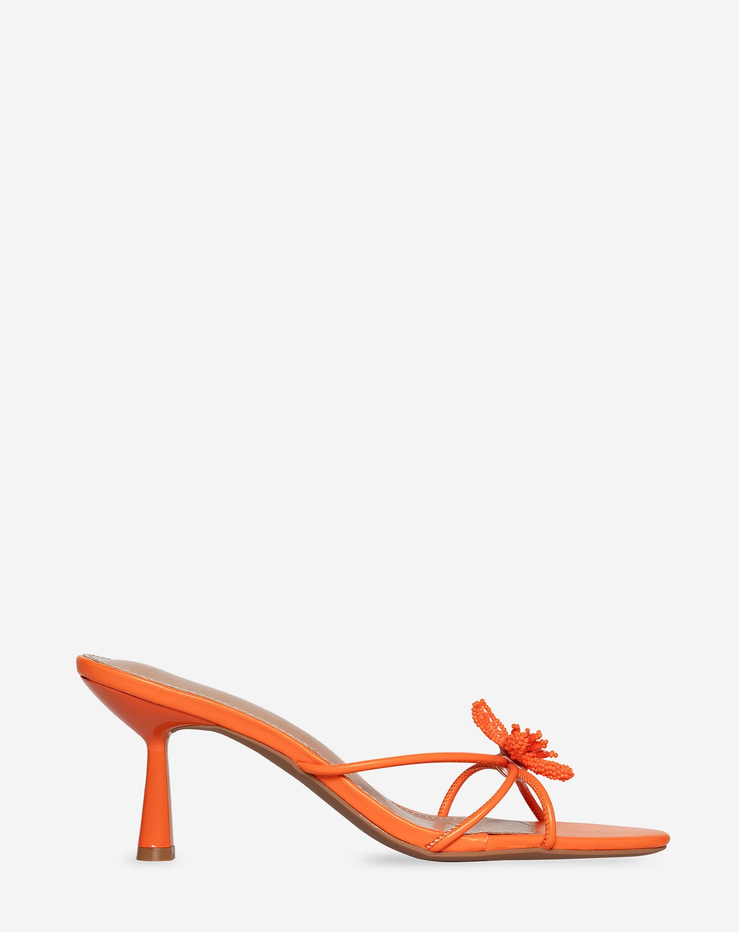 FLOWER BEADS HEELS ORANGE