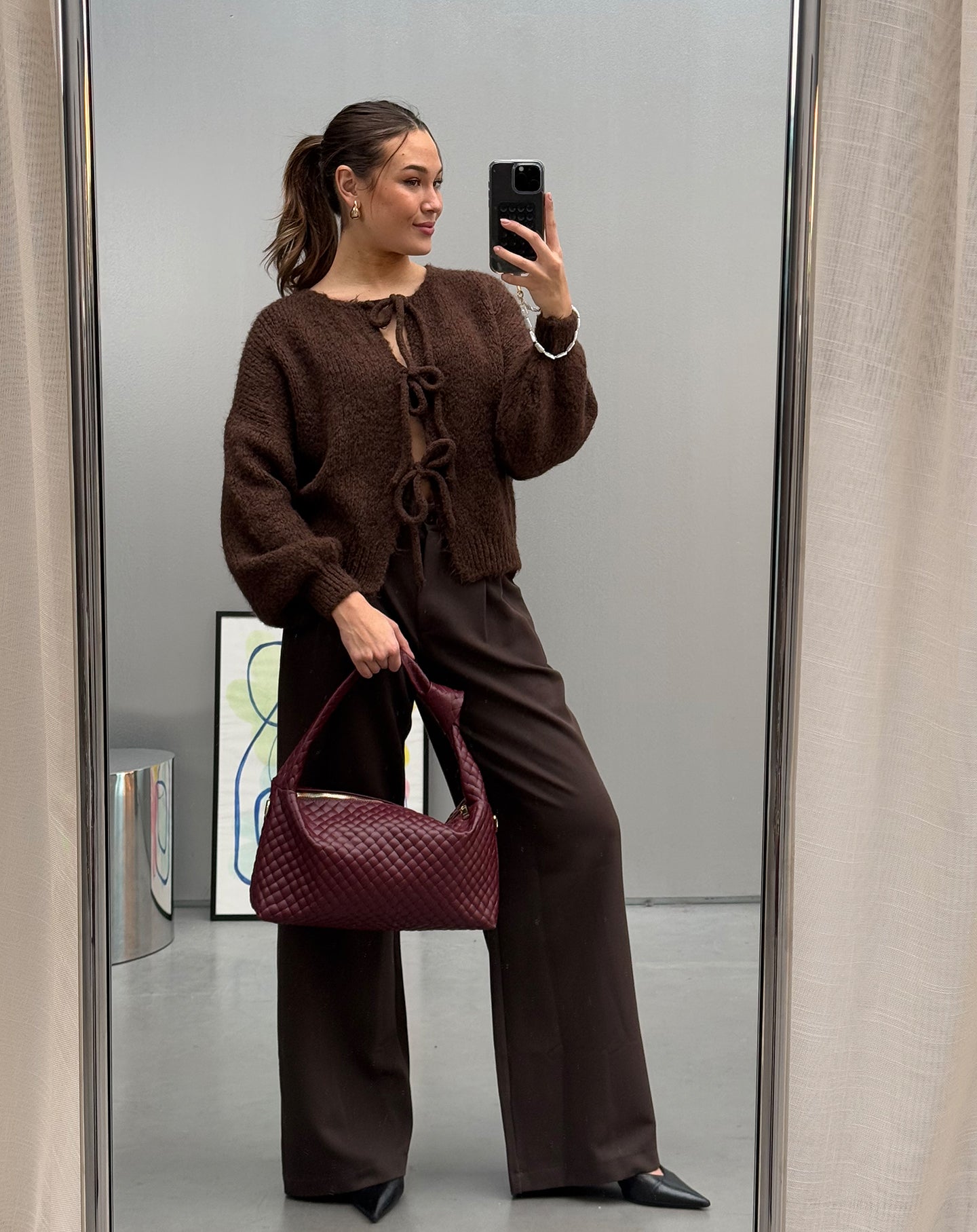 IRIS STRAIGHT LEG PANTALON TALL DARK BROWN