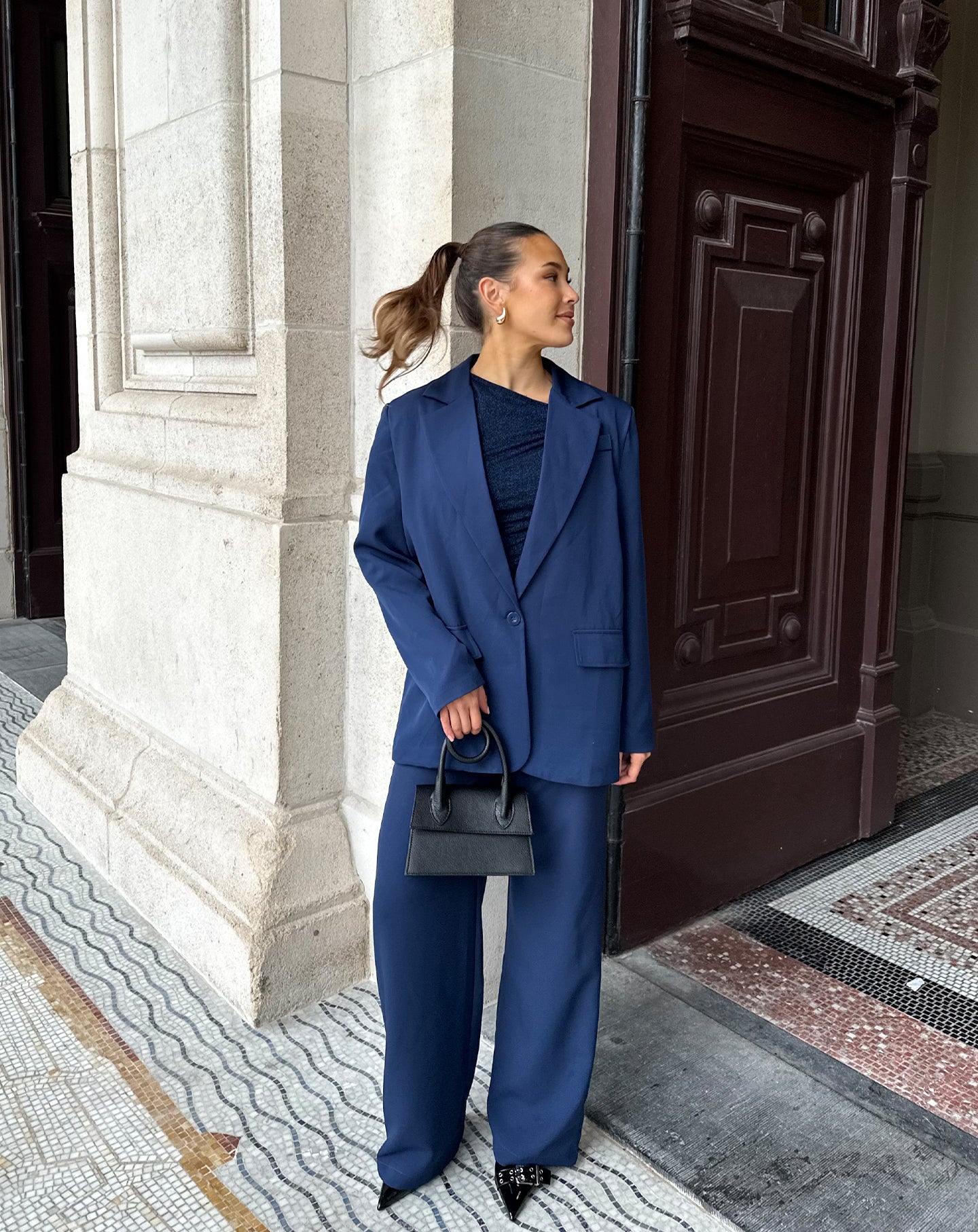 LIZZY STRAIGHT LEG PANTALON MARINEBLAUW