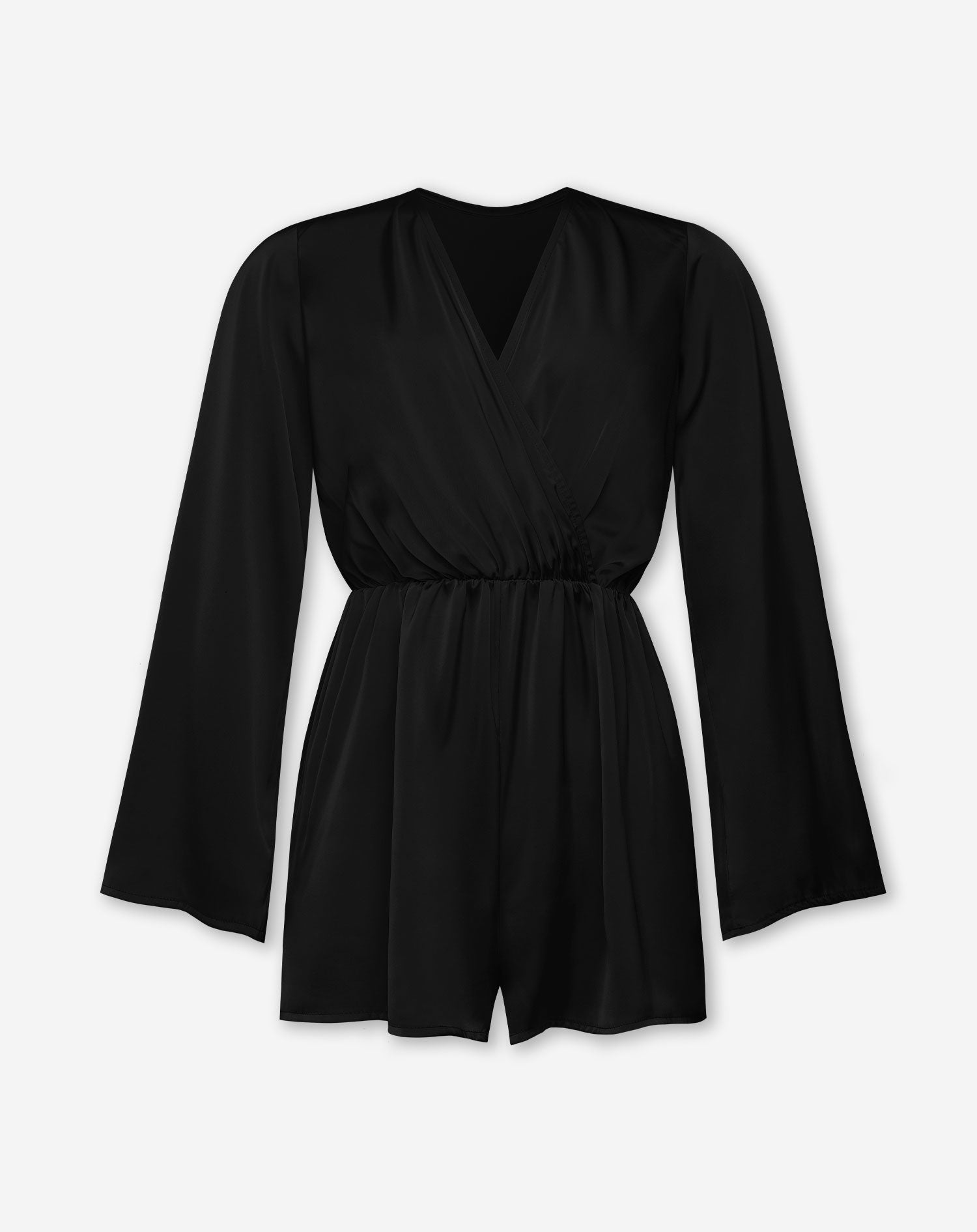 SATIN PLAYSUIT ZWART
