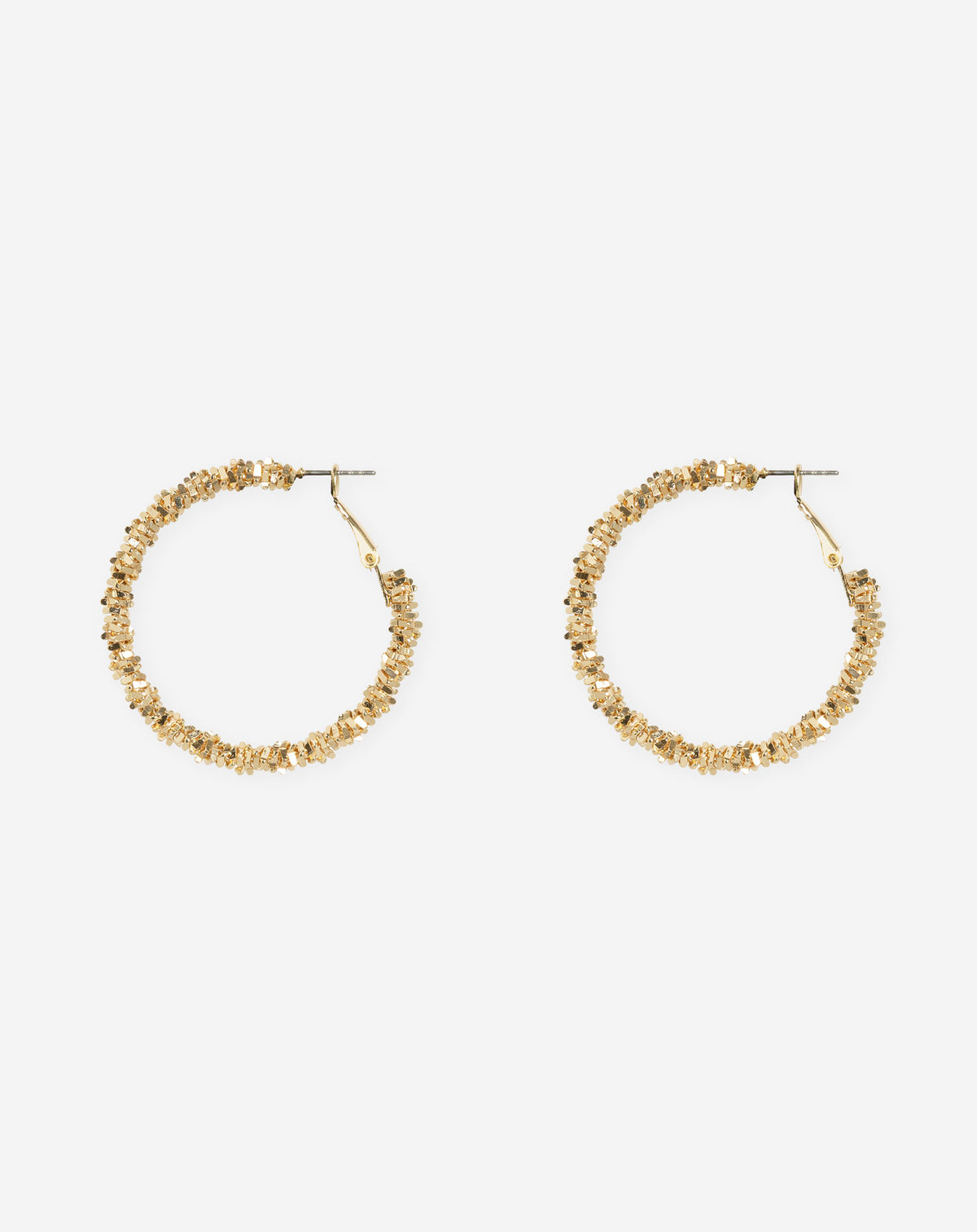 TWISTED BEADED HOOPS