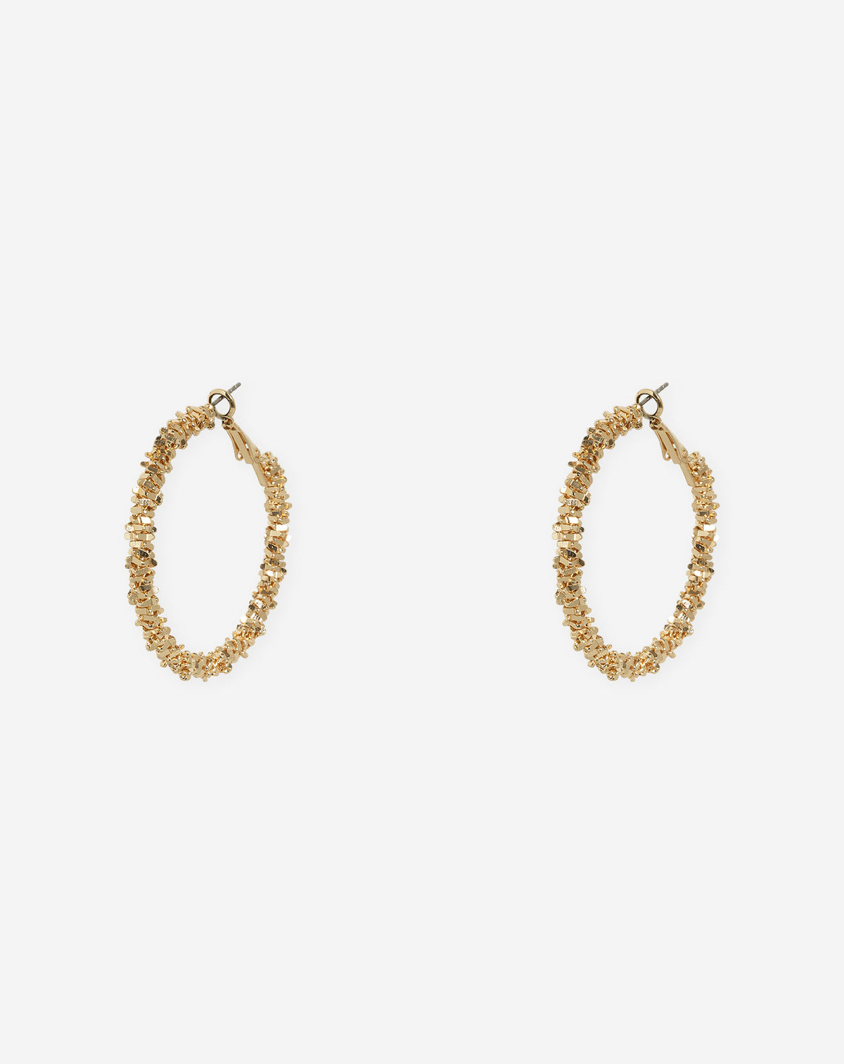 TWISTED BEADED HOOPS GOLD 1