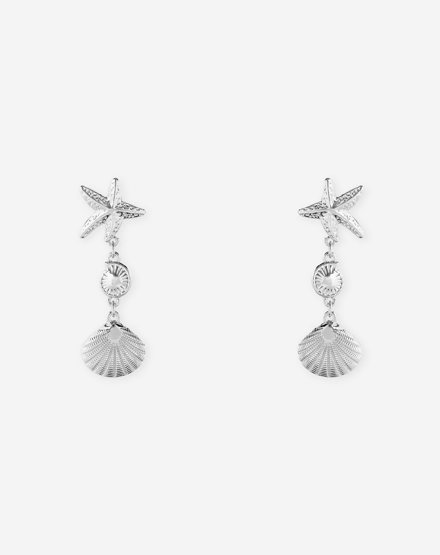 MULTI SEASHELL EARRINGS SILVER