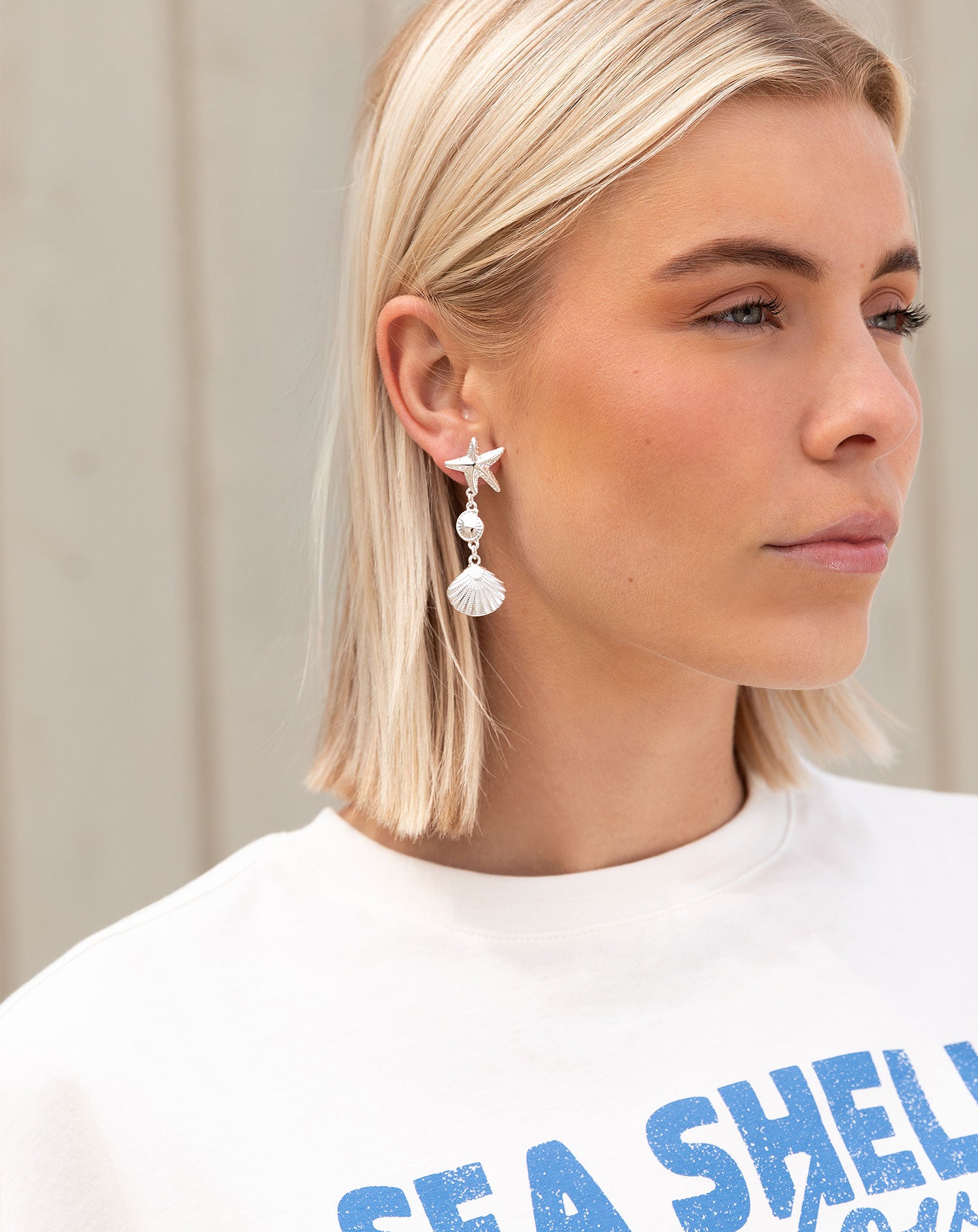 MULTI SEASHELL EARRINGS SILVER