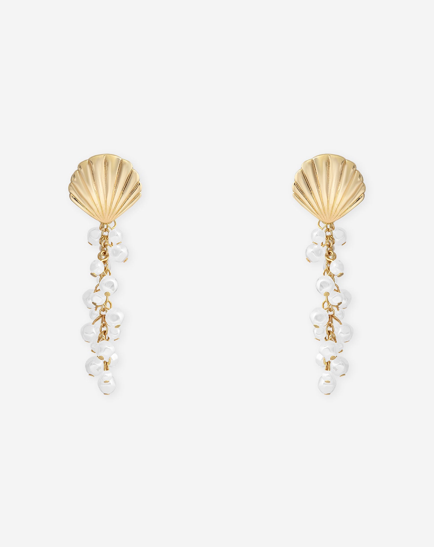 SEASHELL PEARL DROP EARRINGS
