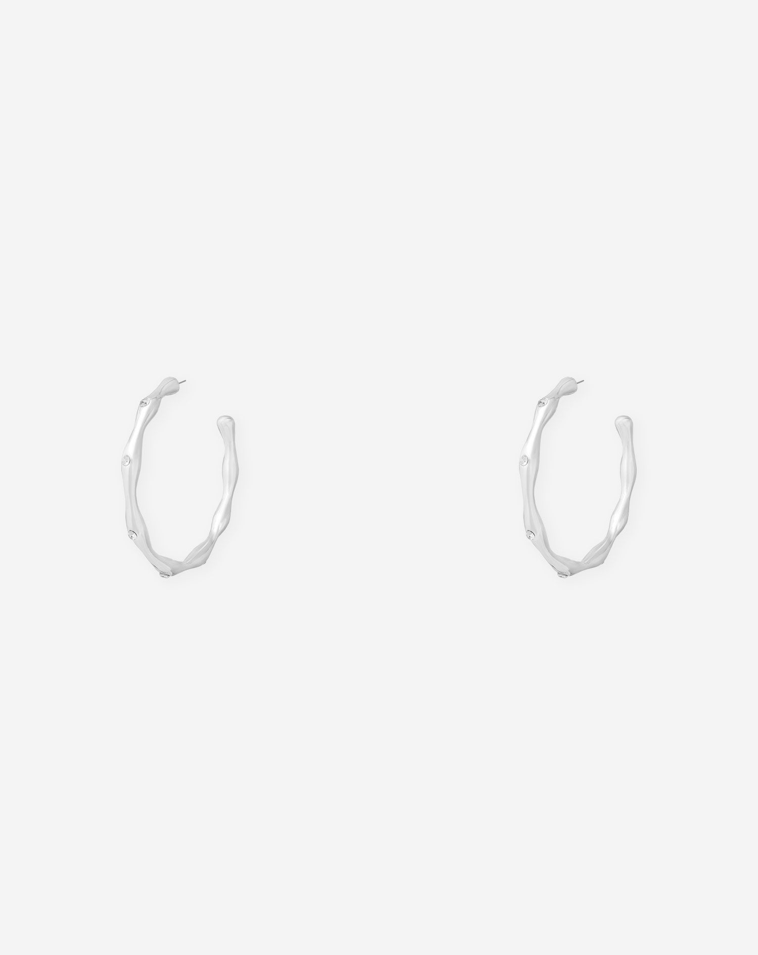 LOIZA DIAMOND HOOP EARRINGS SILVER