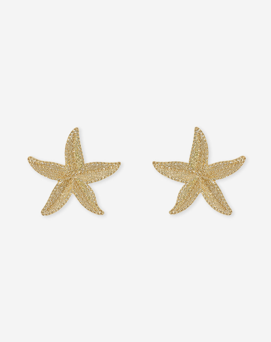 BIG STARFISH EARRINGS GOLD