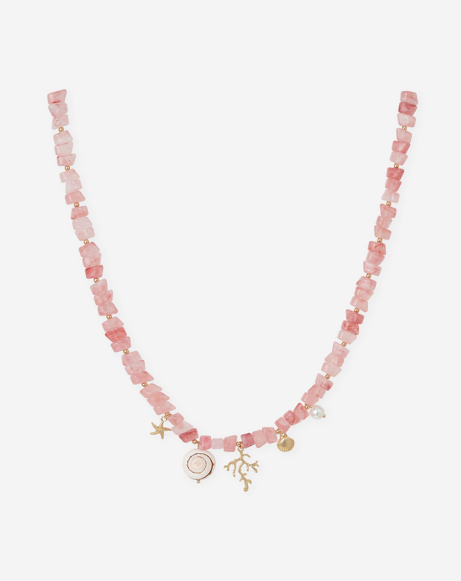KAIA CHARM BEADS NECKLACE ROZE