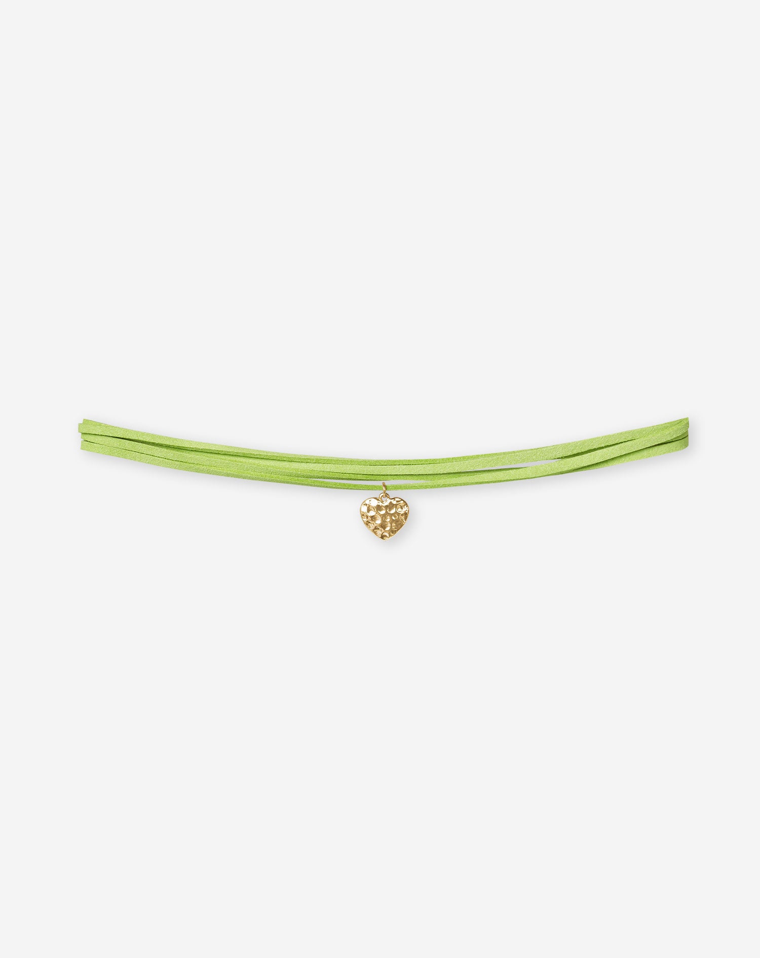 HAMMERED HEART CHOKER CORD GREEN