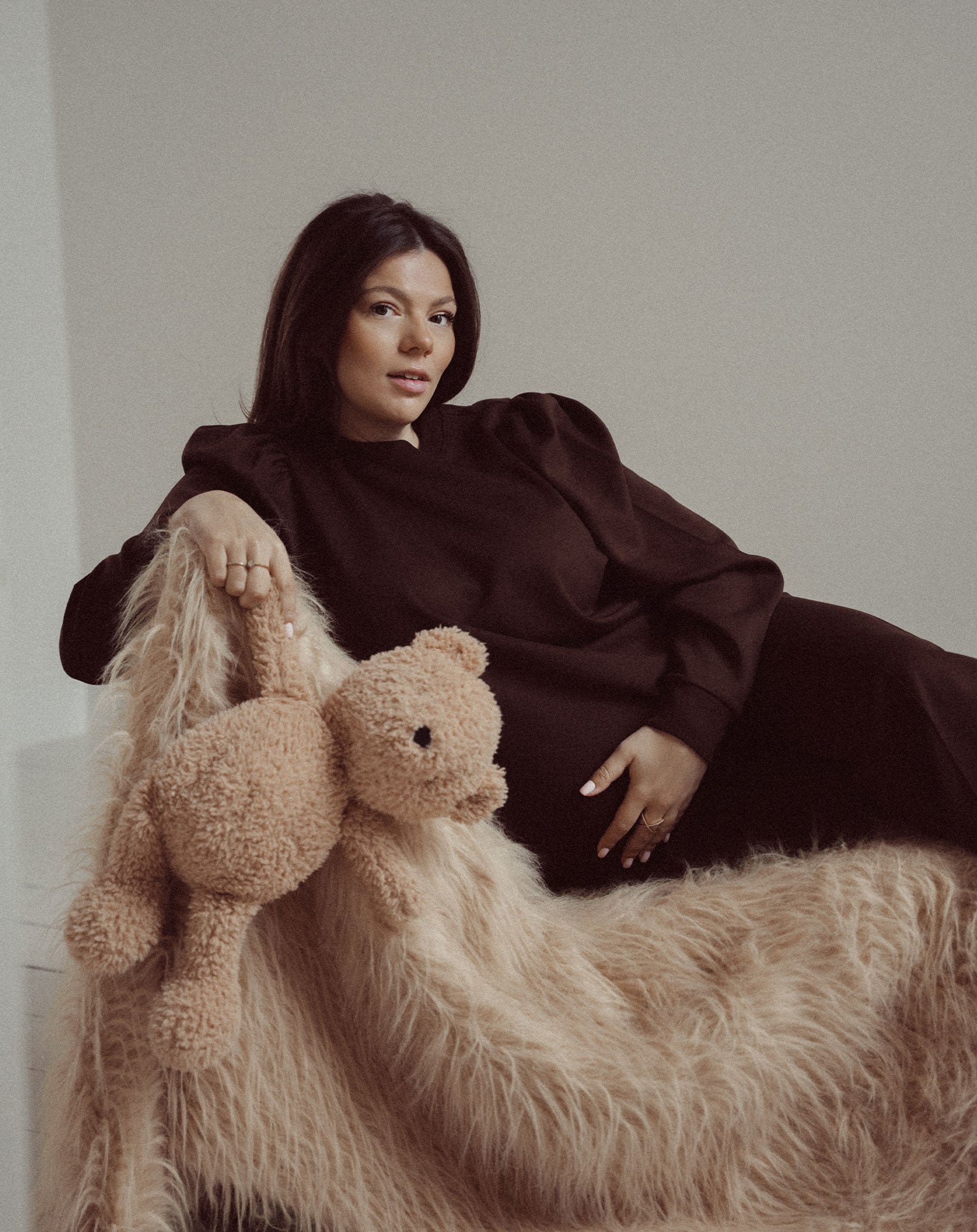 SCUBA PUFF SLEEVE SWEATER MATERNITY BRUIN