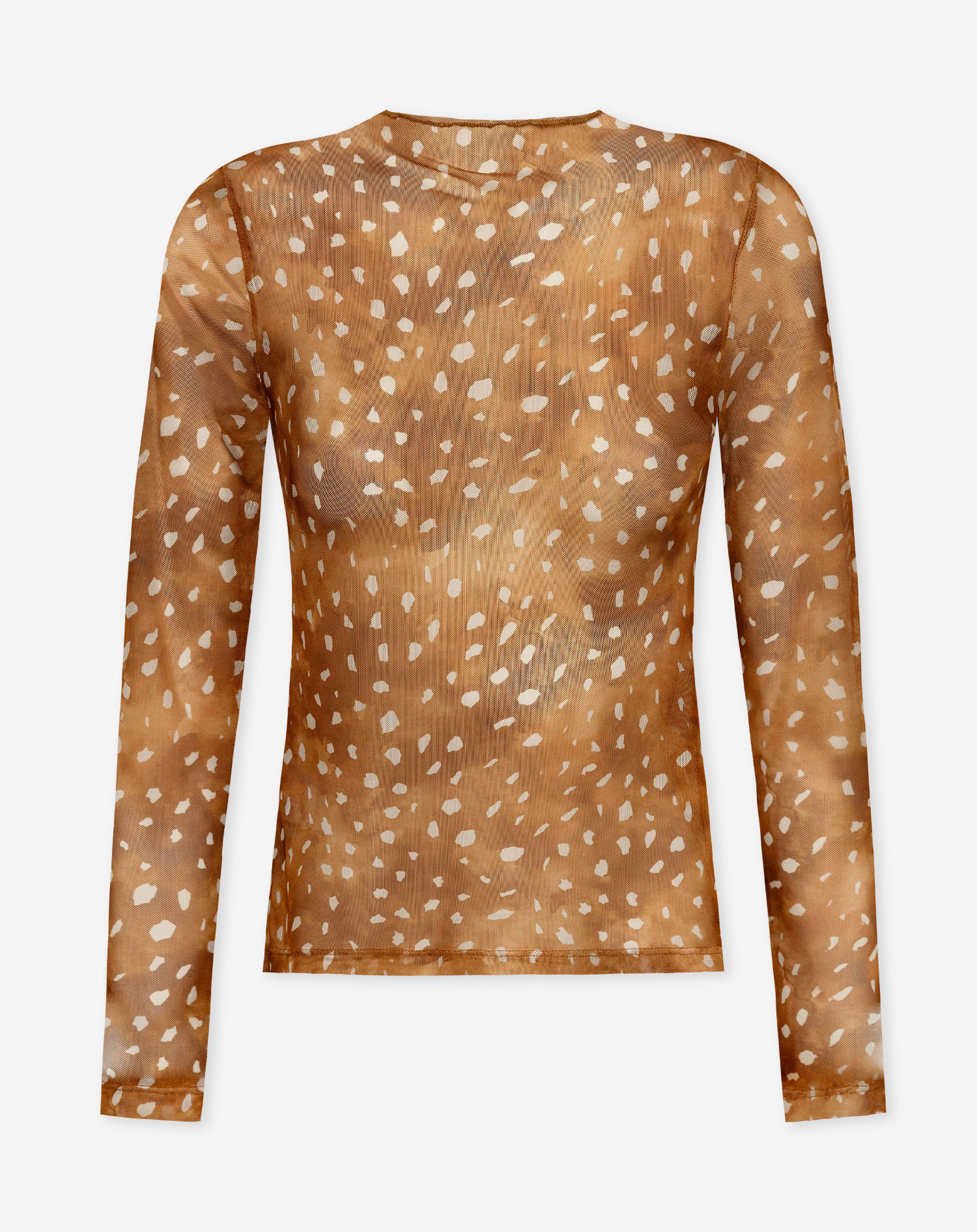 DEER PRINT MESH TOP LICHTBRUIN