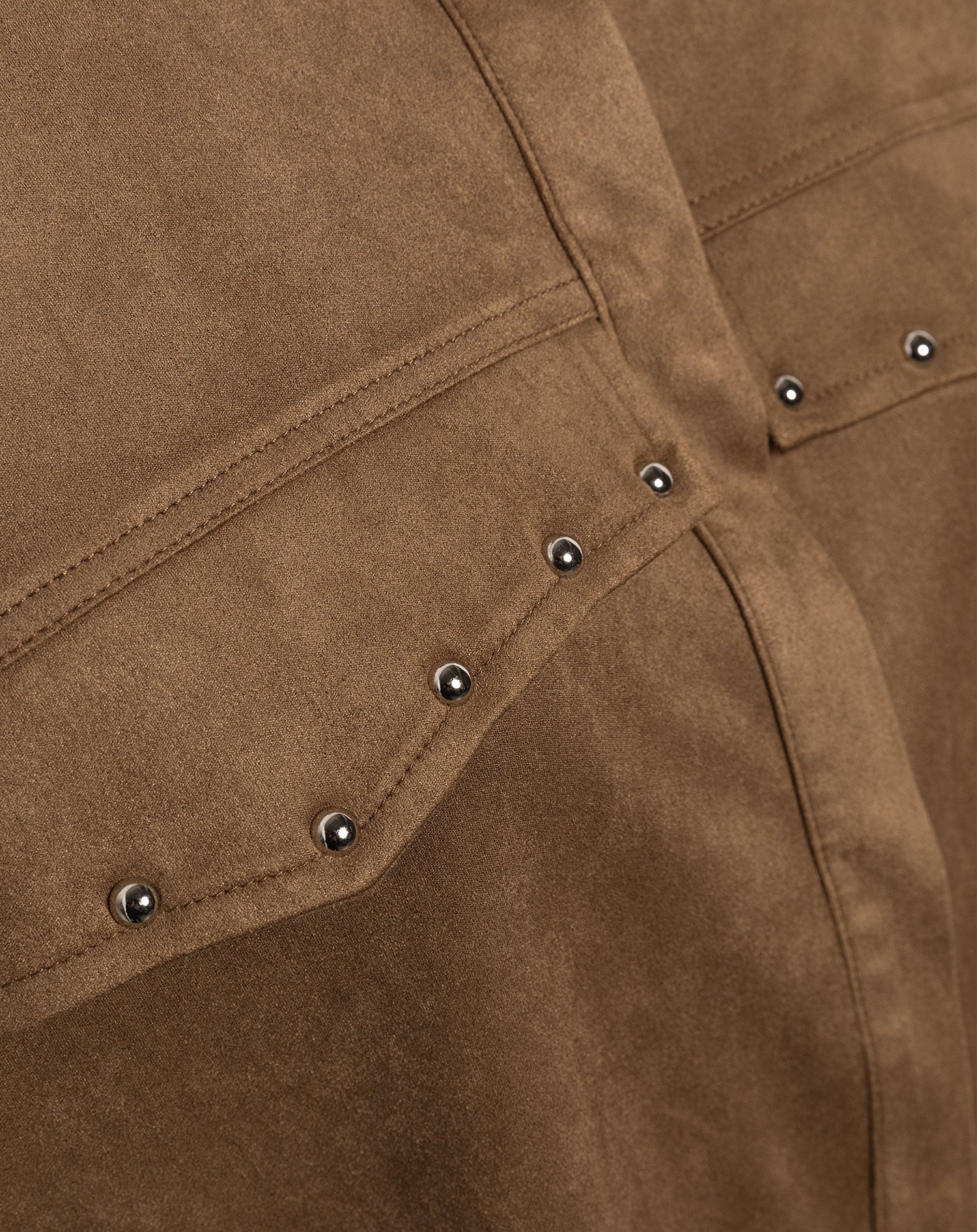 ROWAN SUEDE STUD BLOUSE CAMEL