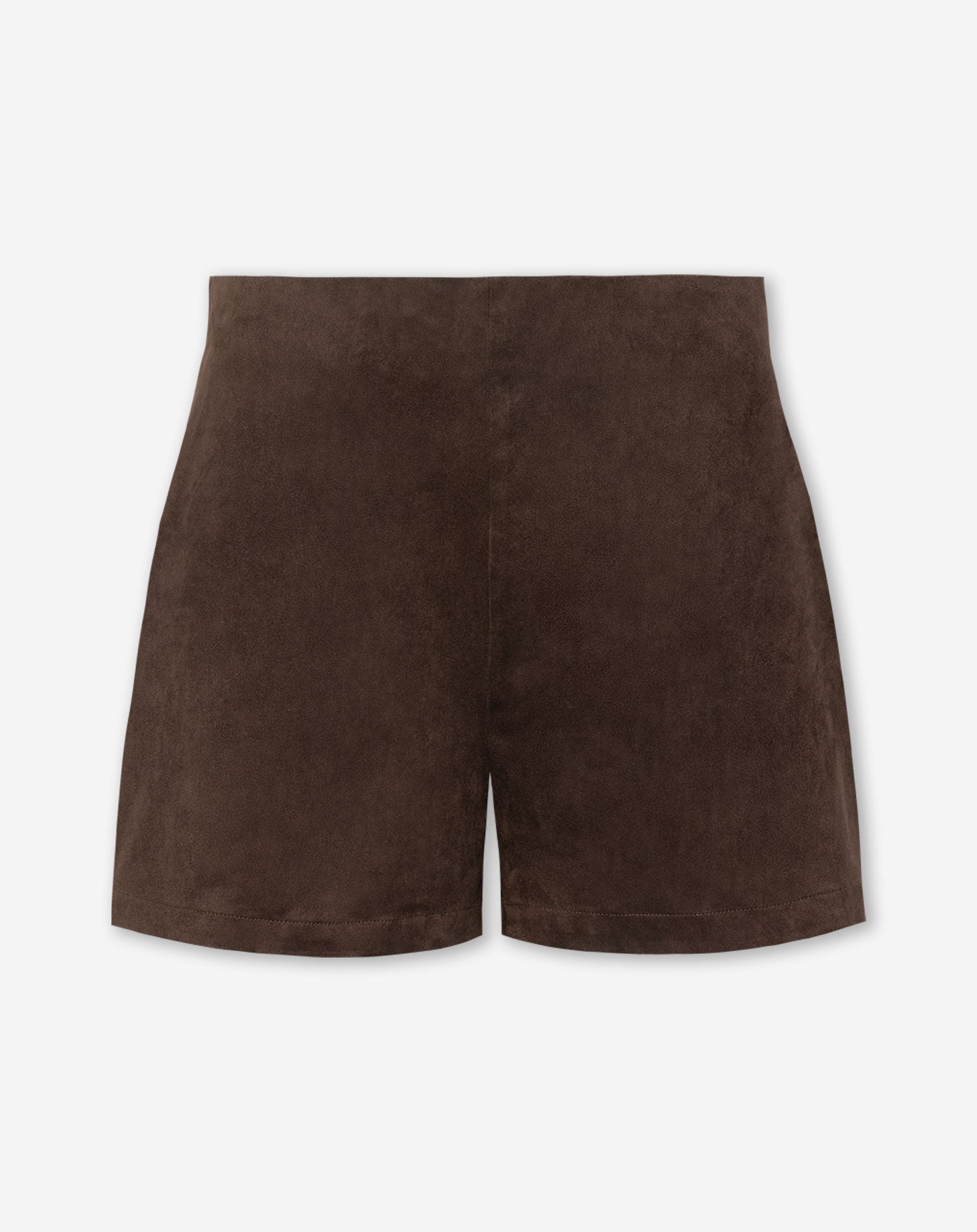 ROWAN SUEDE SHORTS DONKERBRUIN