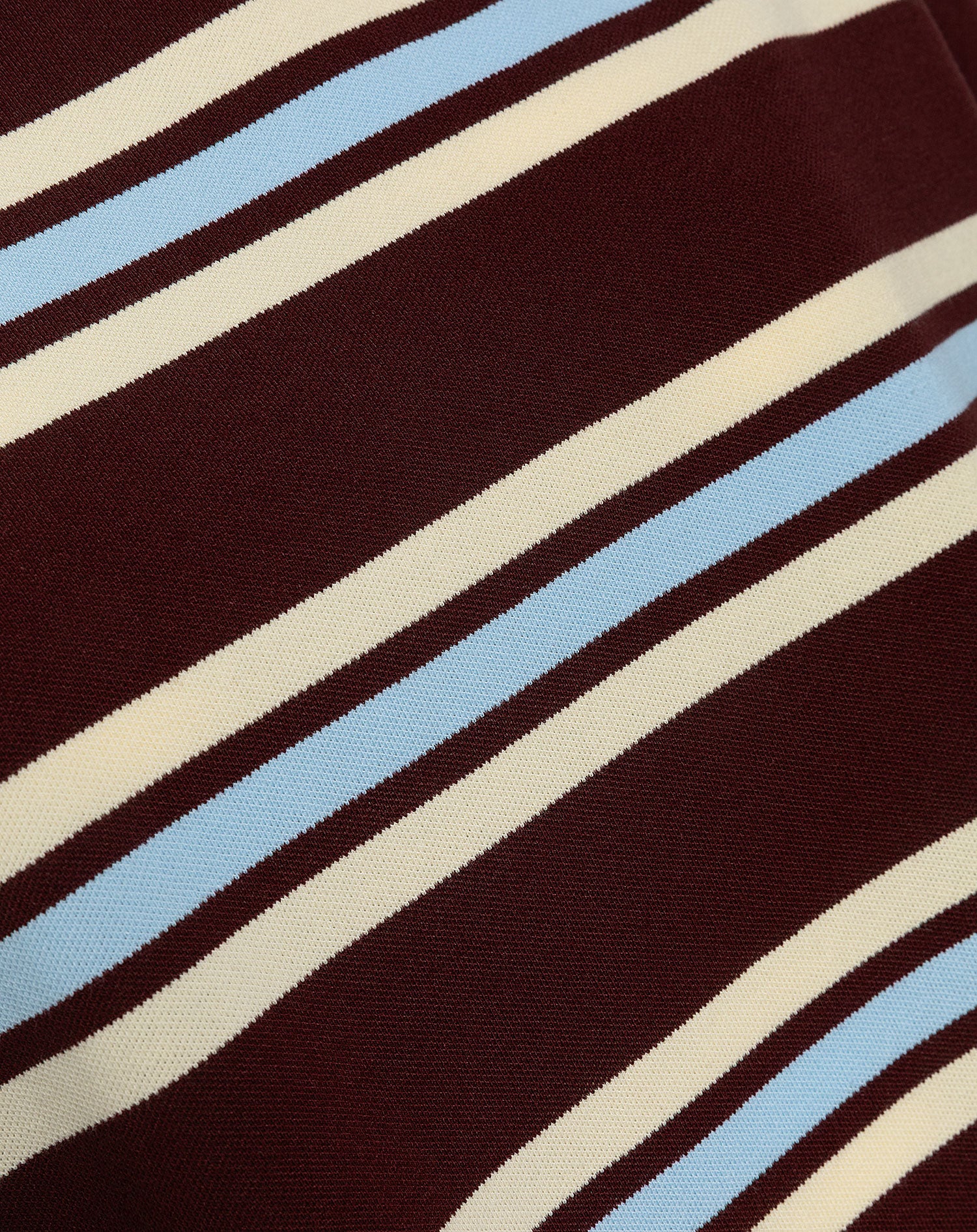 SHELLY STRIPED LONG SLEEVE OVERSIZED POLO BURGUNDY