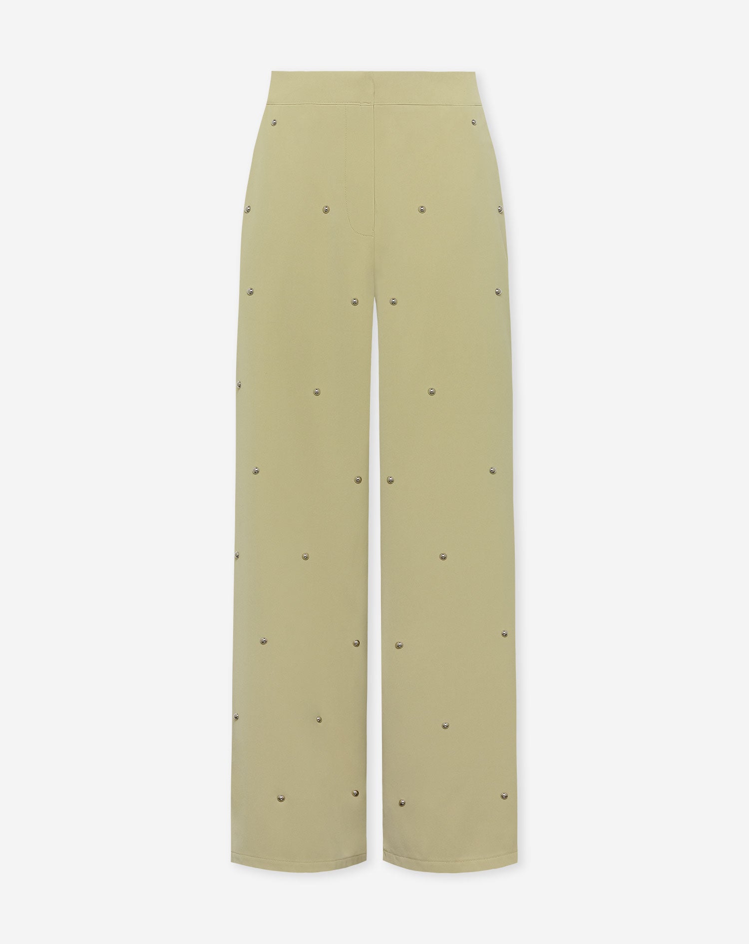 FLO BUBBLE STUD STRAIGHT LEG PANTALON LICHT OLIJFGROEN