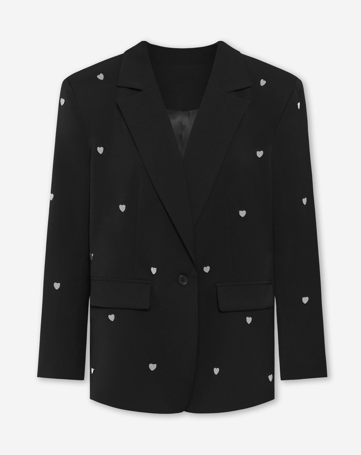 FLO HEART STUD BLAZER ZWART