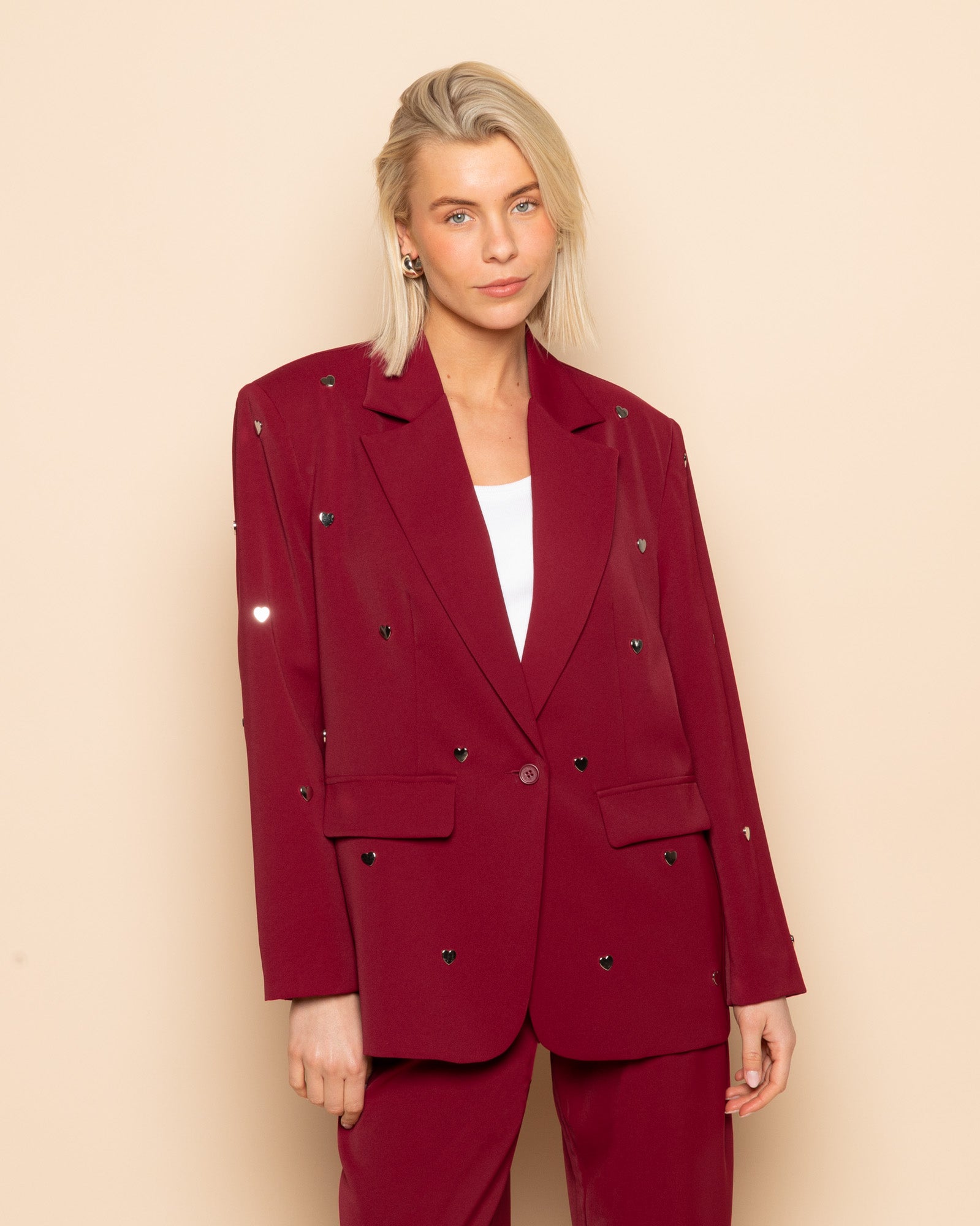 FLO HEART STUD BLAZER BORDEAUX