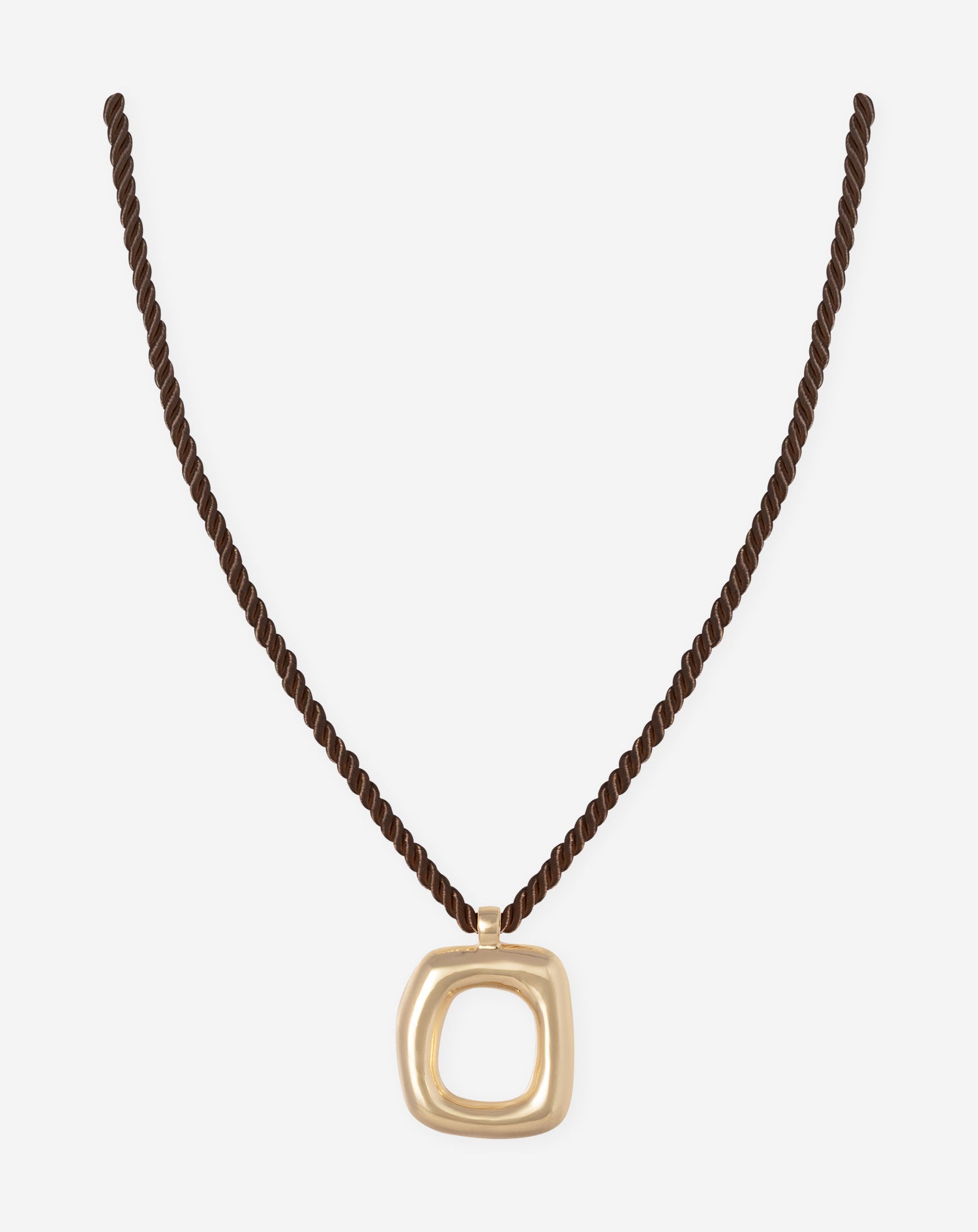 SQUARE CHARM CORD NECKLACE DONKERBRUIN