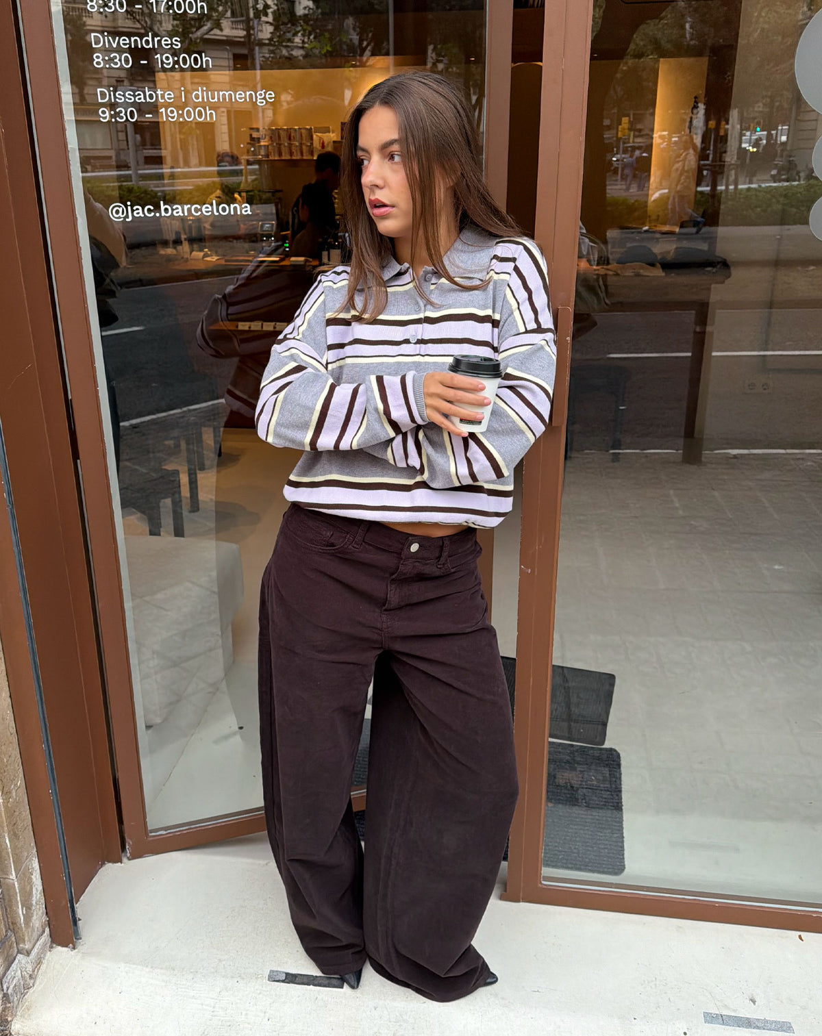 LIEKE POLO KNIT STRIPE LILAC