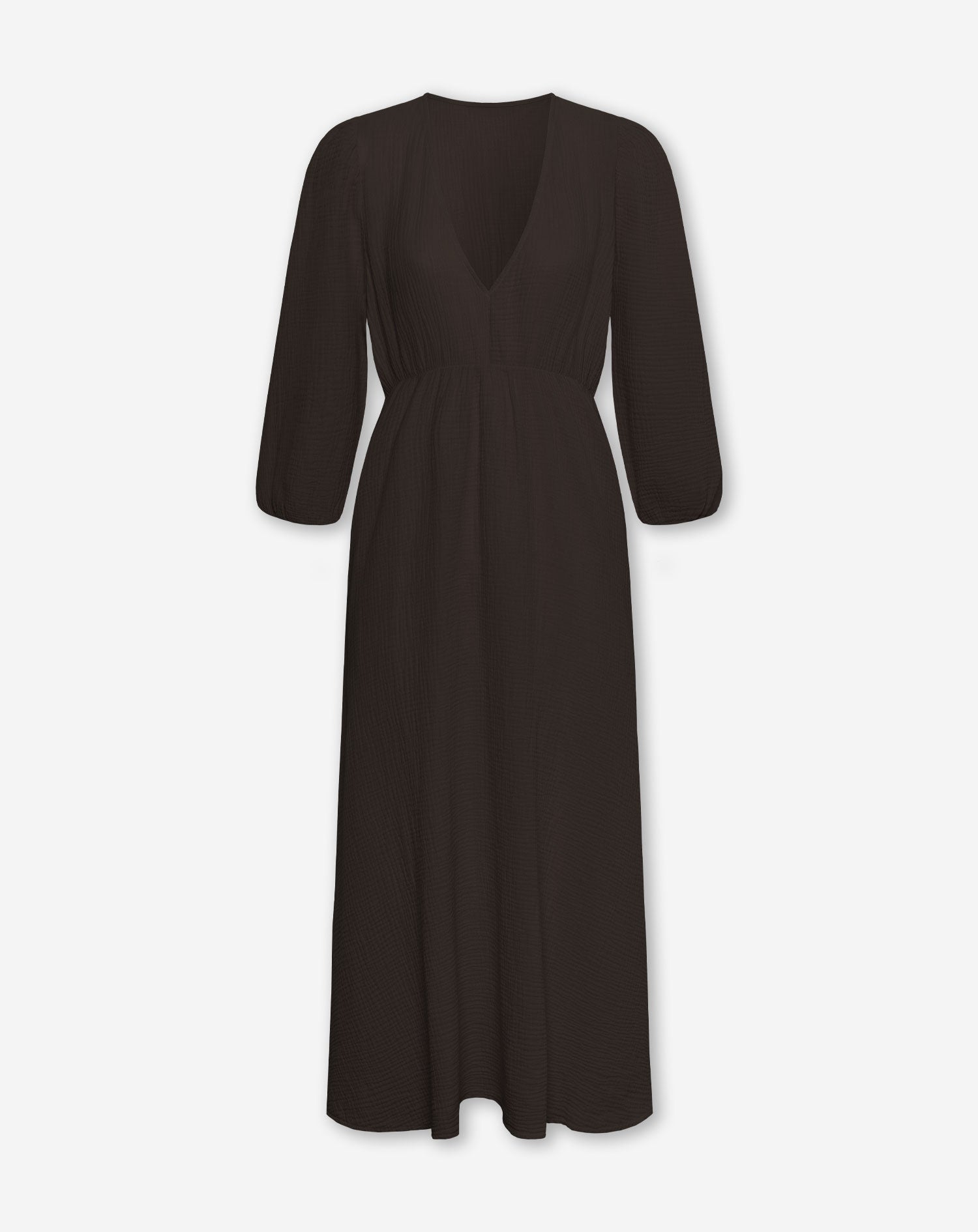 VEERLE MOUSSELINE MAXI DRESS BROWN