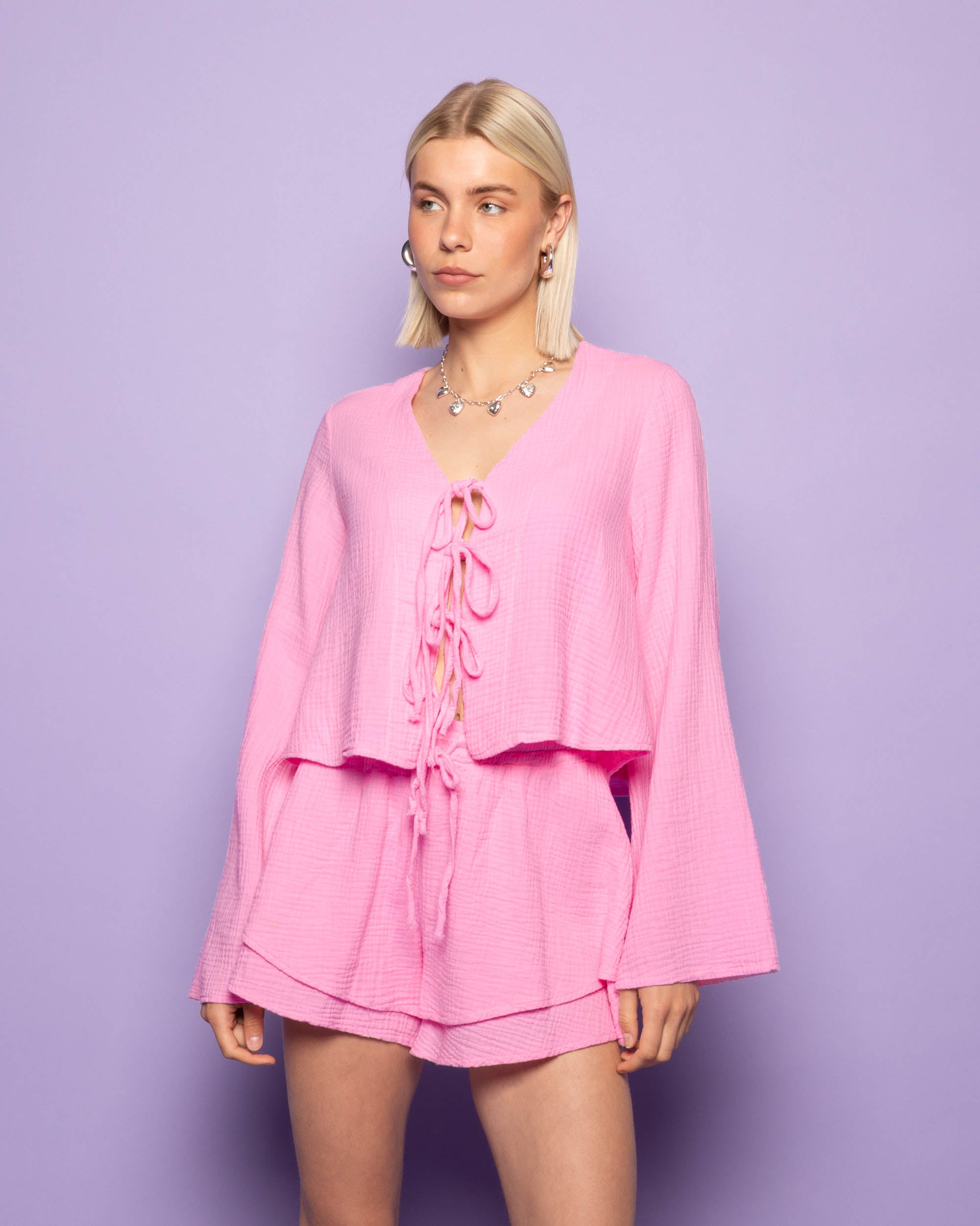 TARA MOUSSELINE SHORTS HARD PINK