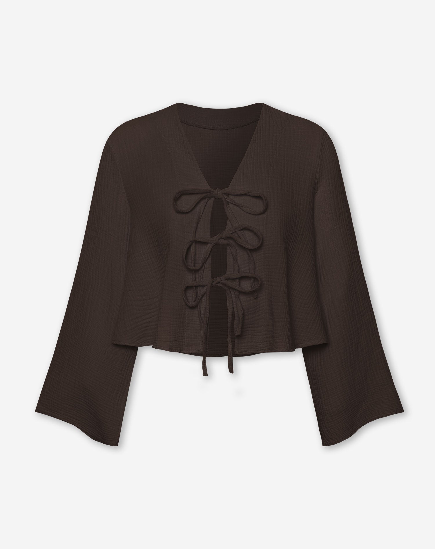 TARA MOUSSELINE TOP BROWN