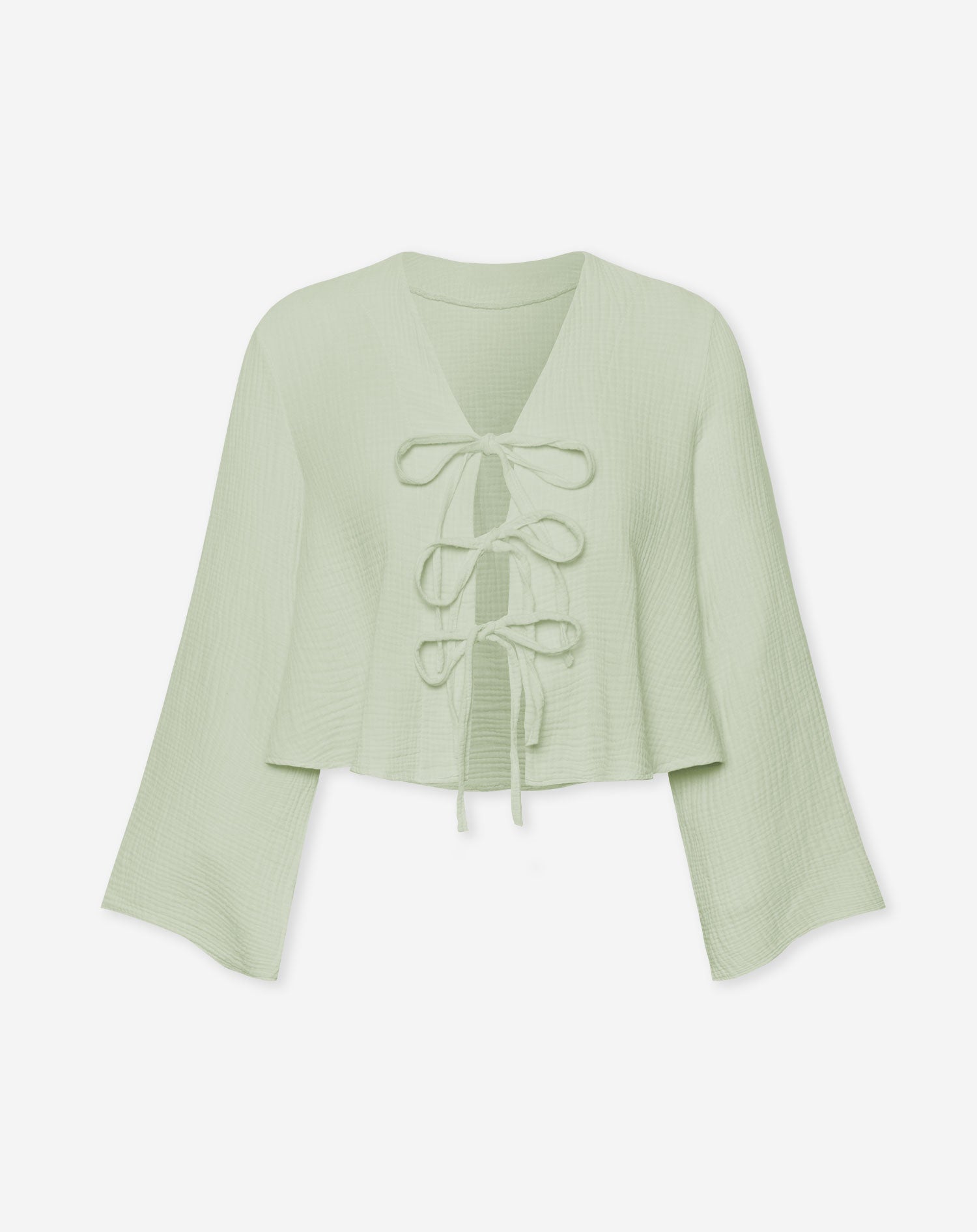 TARA MOUSSELINE TOP SALIE GROEN