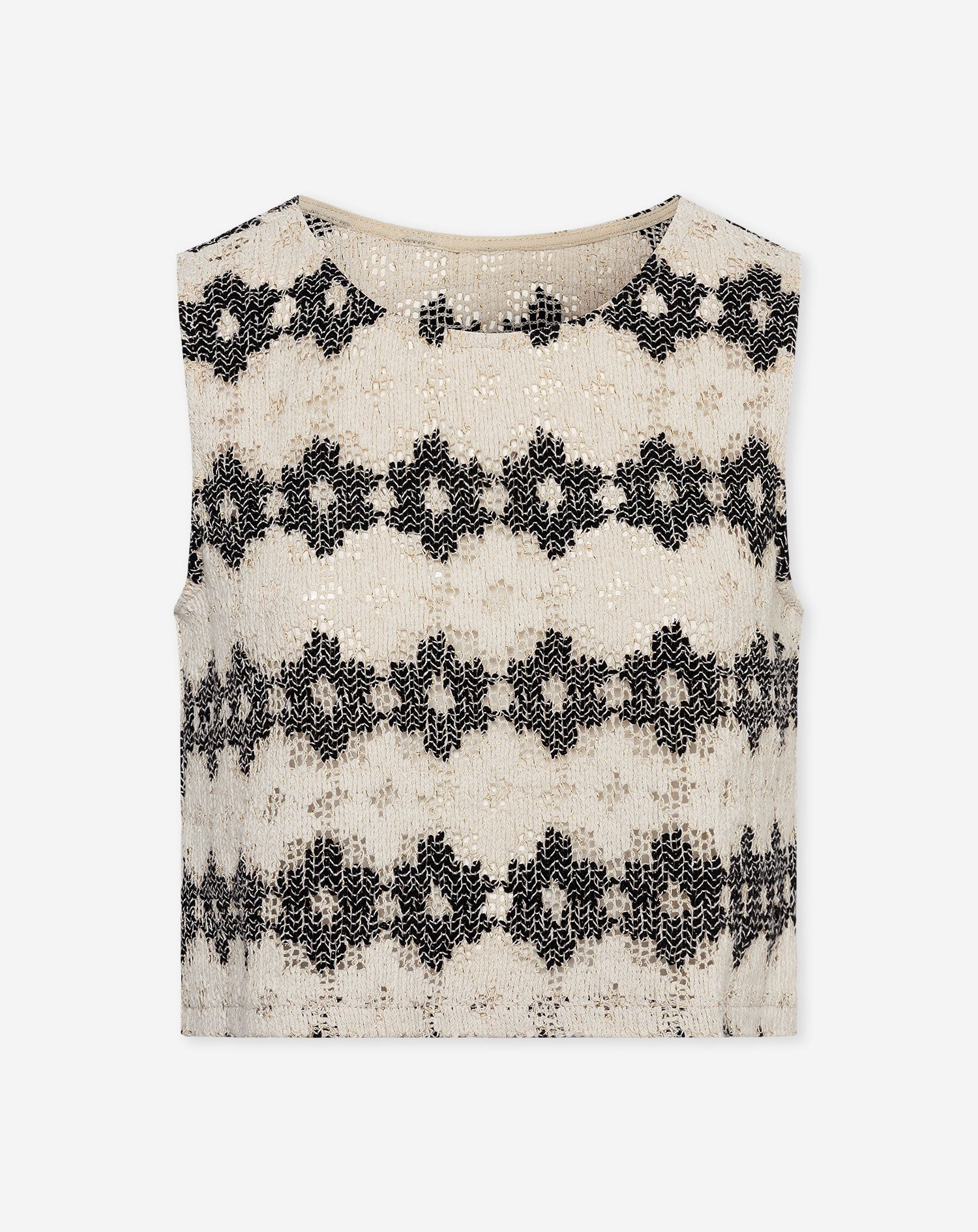 EMBER FLOWER CROCHET TOP ZWART