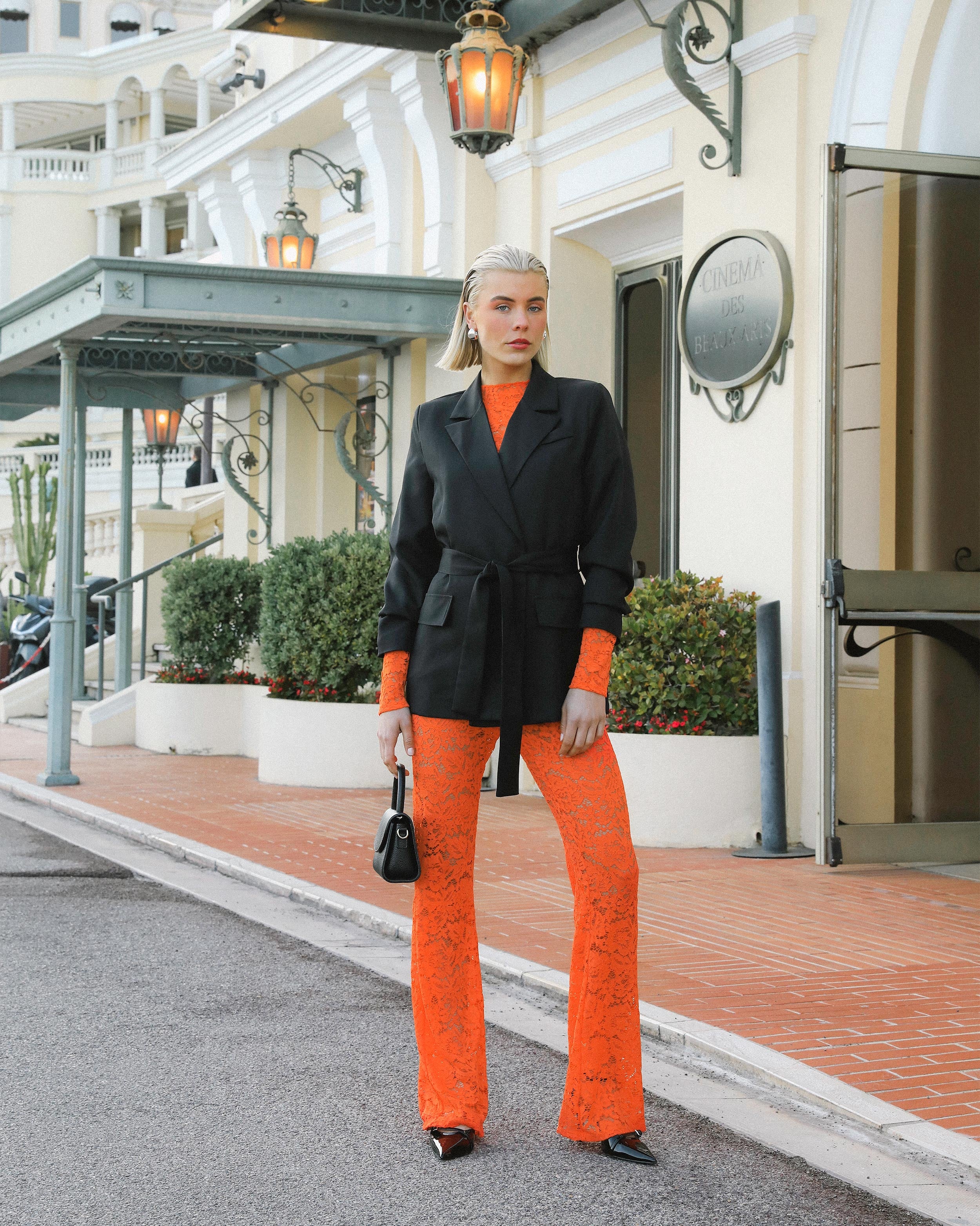 FLOWER LACE TOP ORANGE