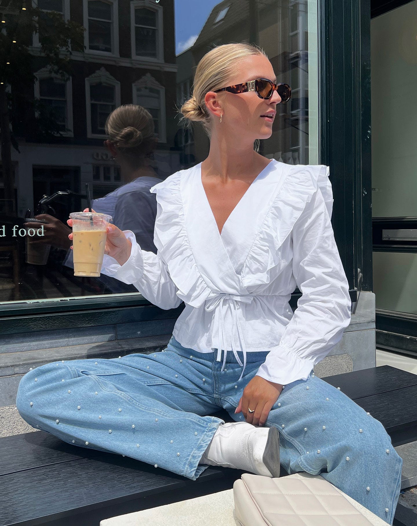 JADE POPLIN RUFFLE TOP WIT