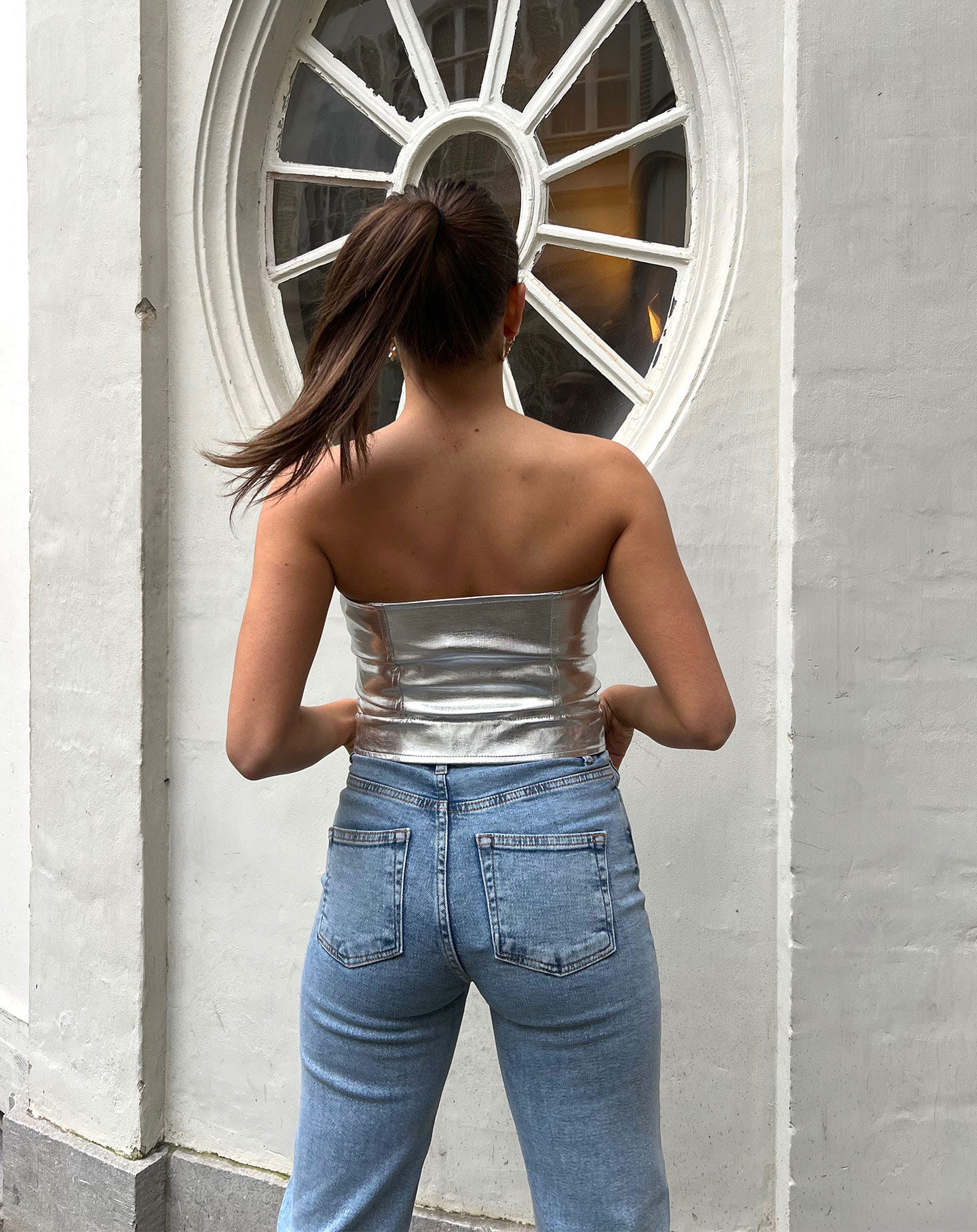 SMALL DIAMOND BOOTCUT JEANS BLUE