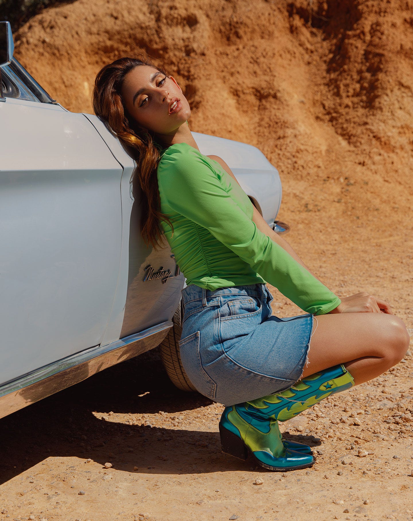 AMY DENIM RAW EDGE SKIRT BLUE