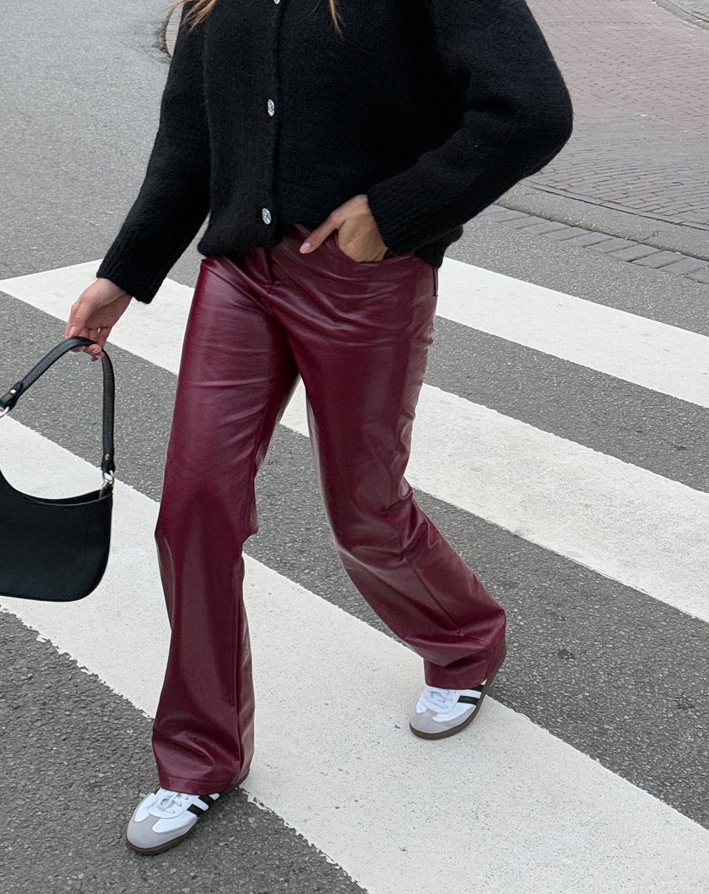 LIQUID LEATHER STRAIGHT LEG PANTS TALL BURGUNDY