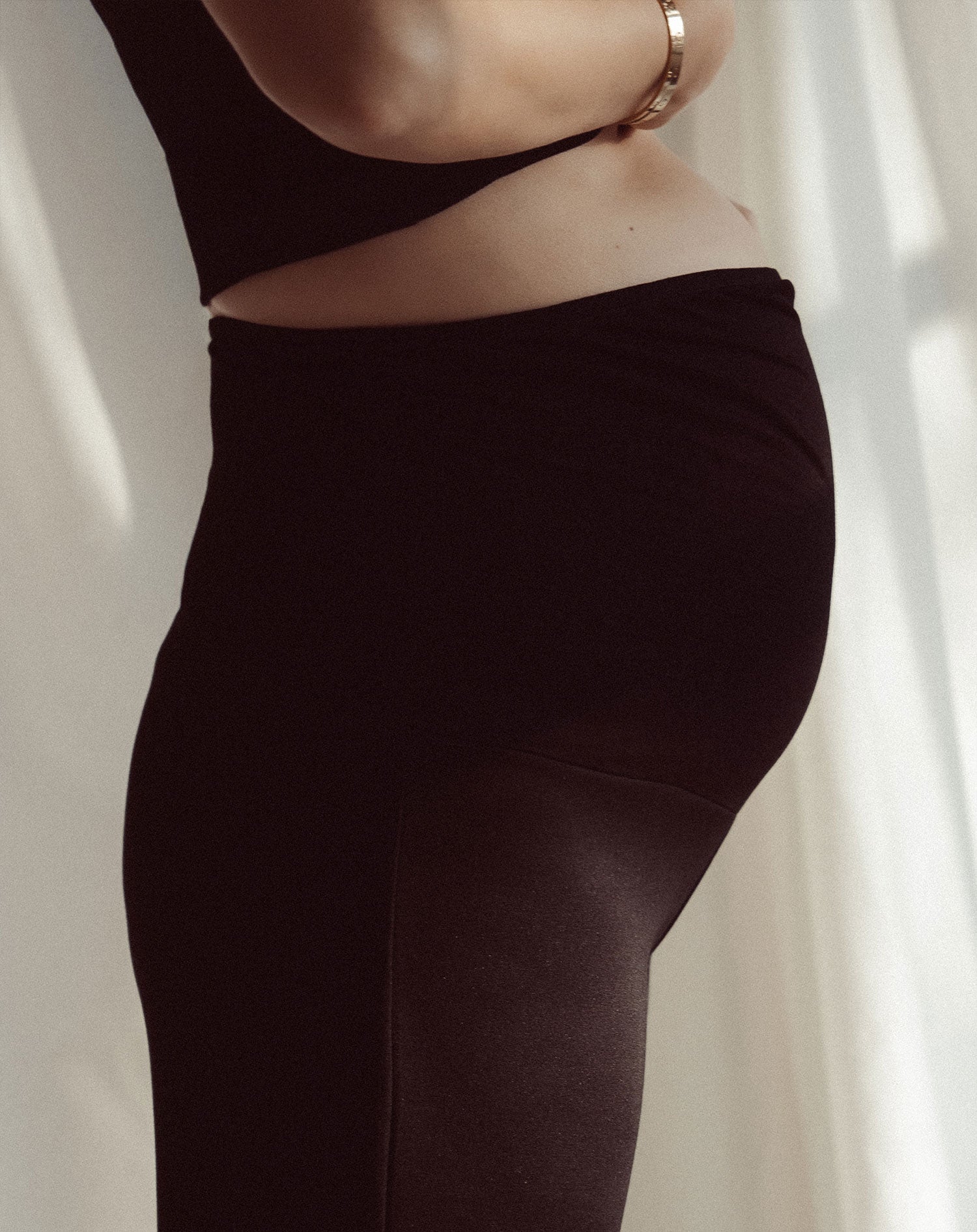 WIDE LEG PANTS MATERNITY BLACK