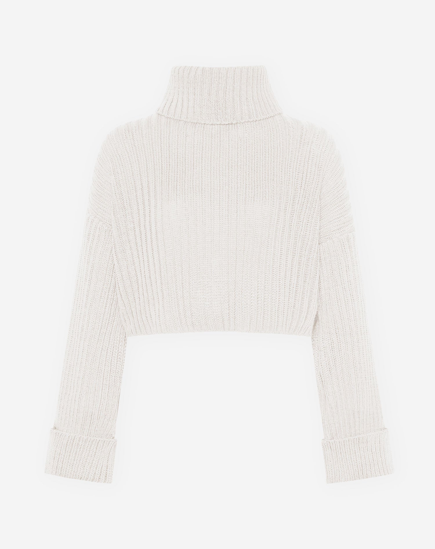 CHUNKY SLEEVES CROPPED KNIT CREAM