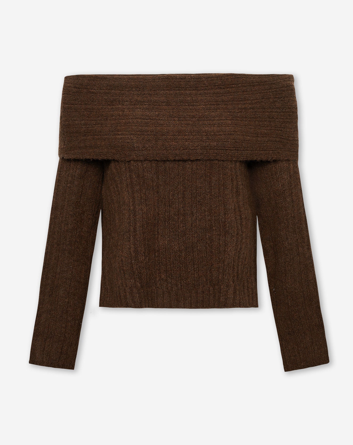 YARA OFF SHOULDER KNIT BROWN