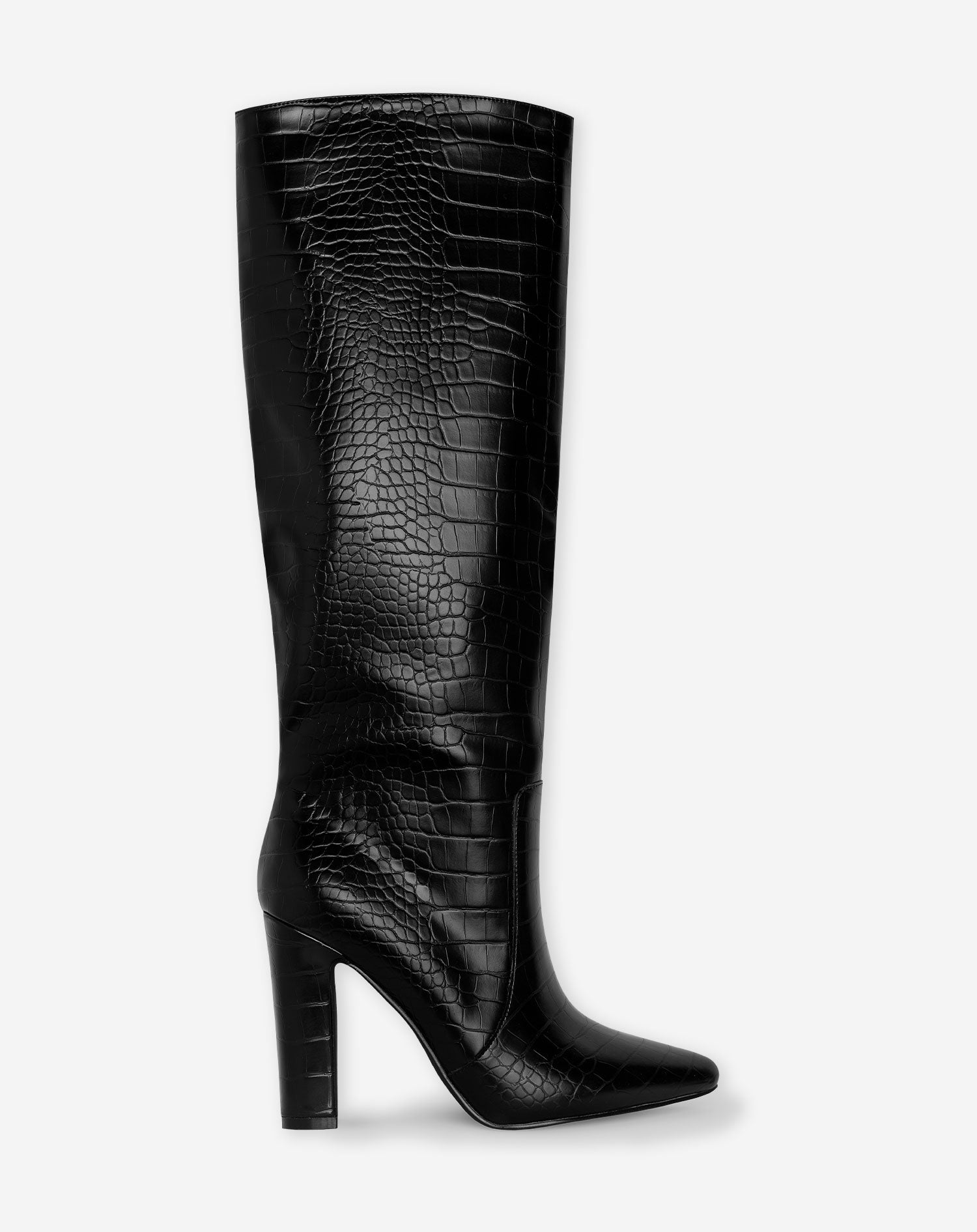 HIGH CROCO BOOTS BLACK | Most Wanted
