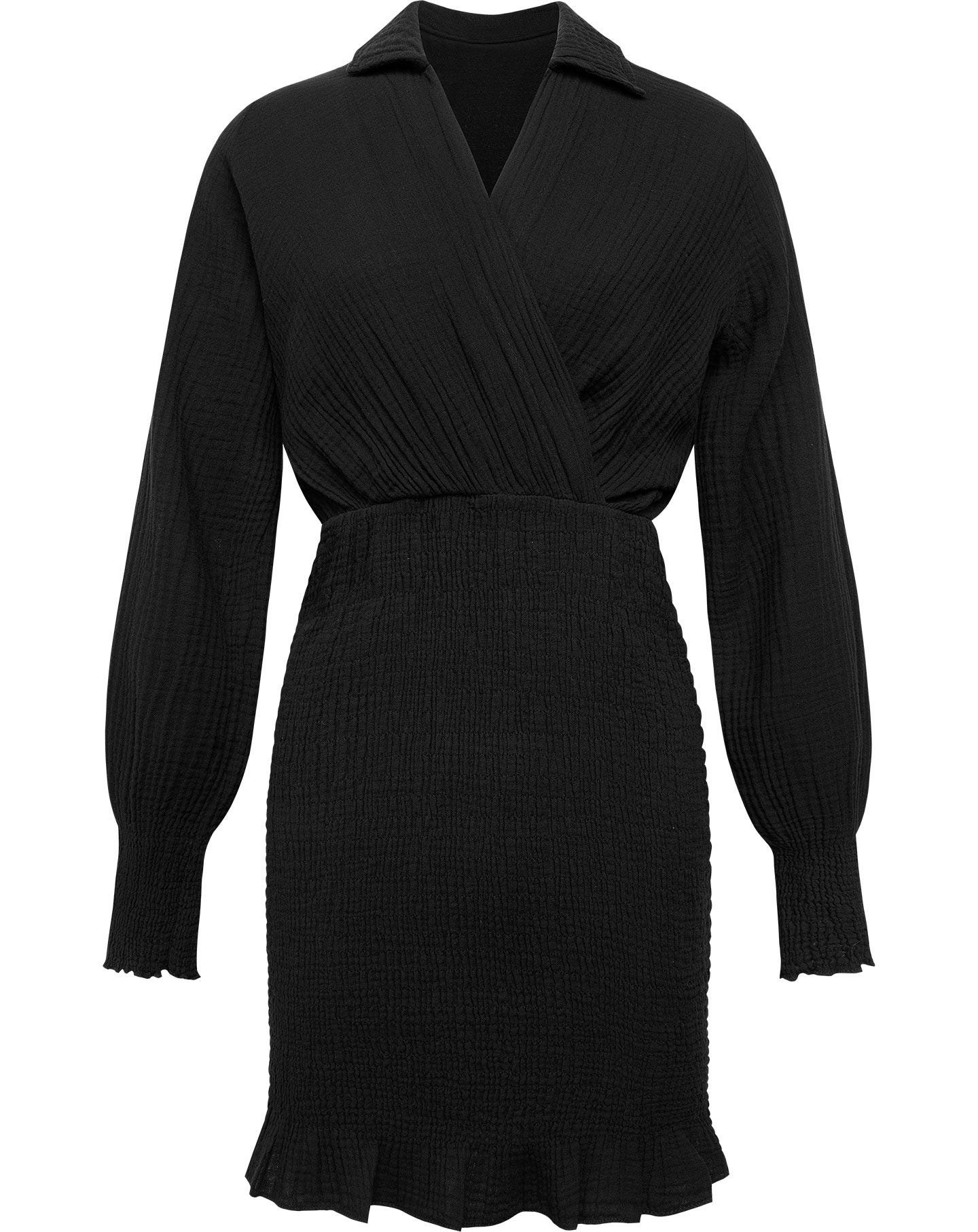 MOUSSELINE SMOCK DRESS BLACK