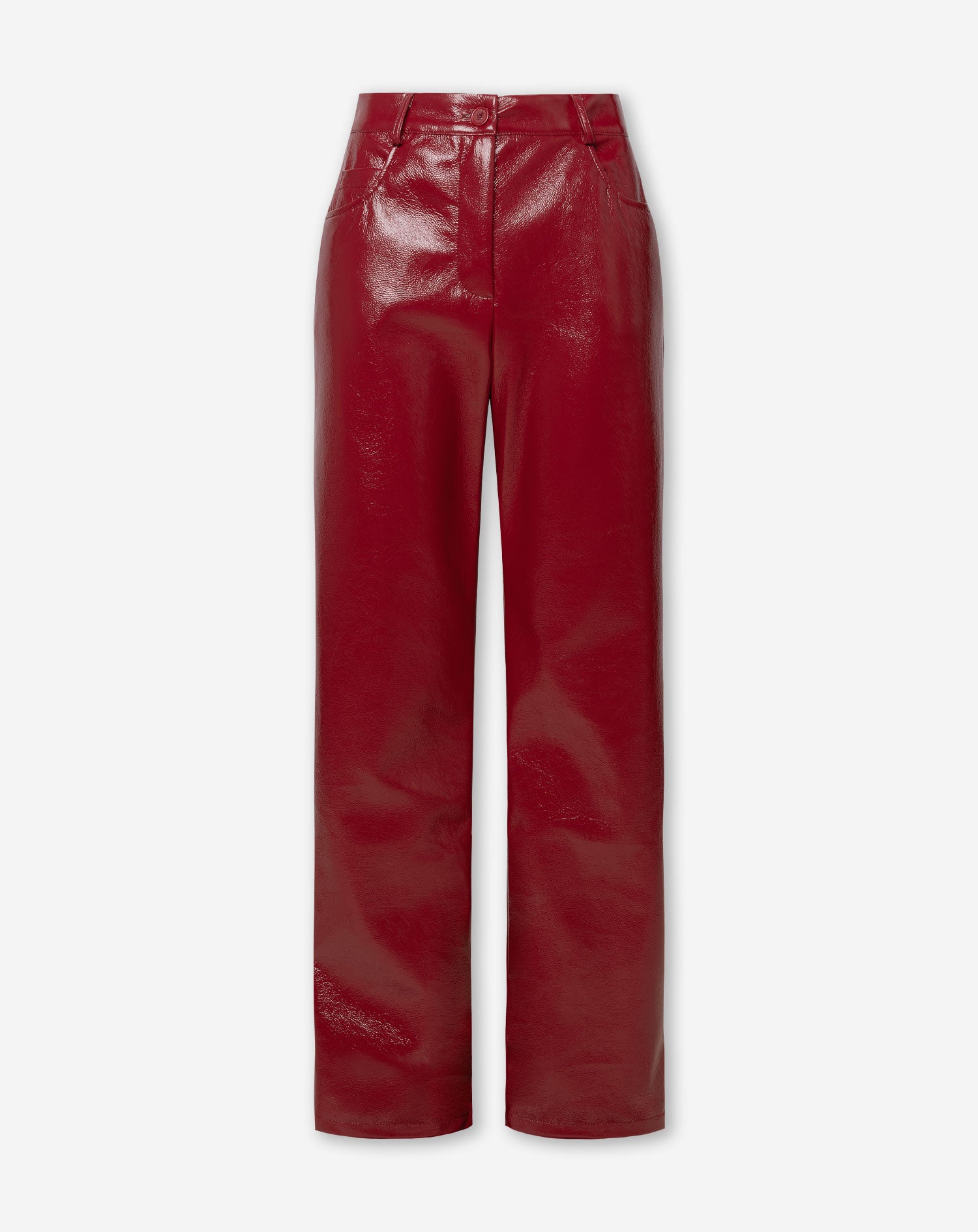 LACQUER STRAIGHT LEG PANTS BORDEAUX