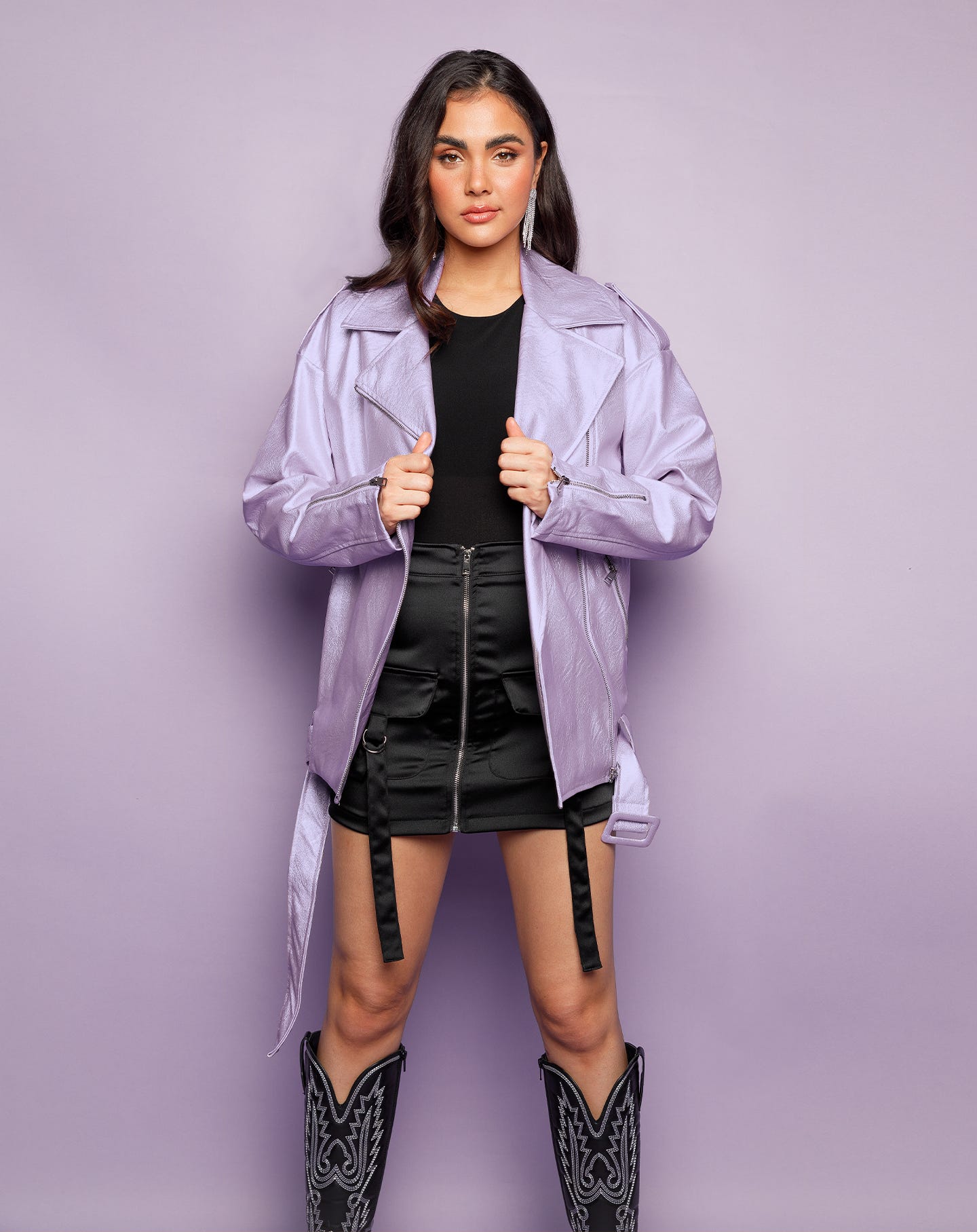 Lilac Leather Jacket