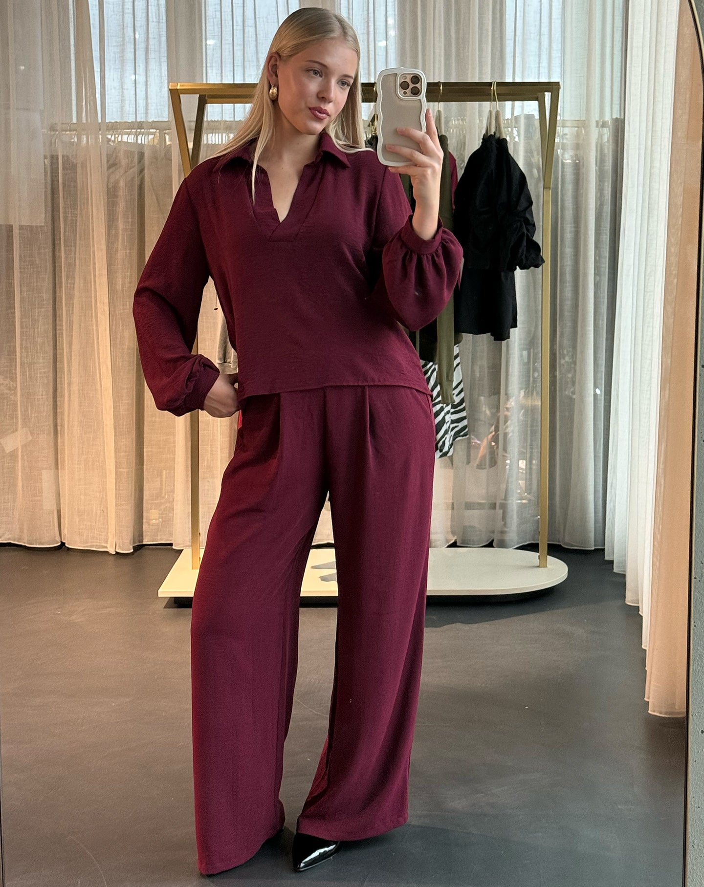 JULIE PANTALON BURGUNDY