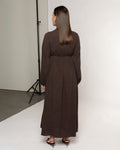 MOUSSELINE FLOWER TAPE MAXI DRESS BRUIN