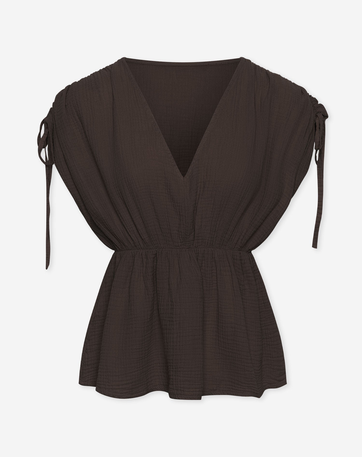 MOUSSELINE PEPLUM TOP BRUIN