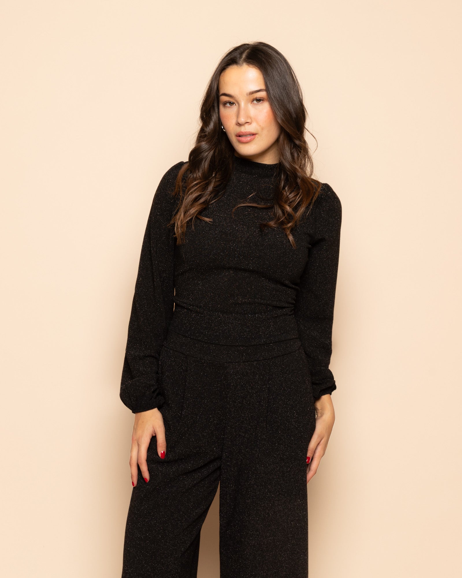 GLITTER BOW TOP BLACK